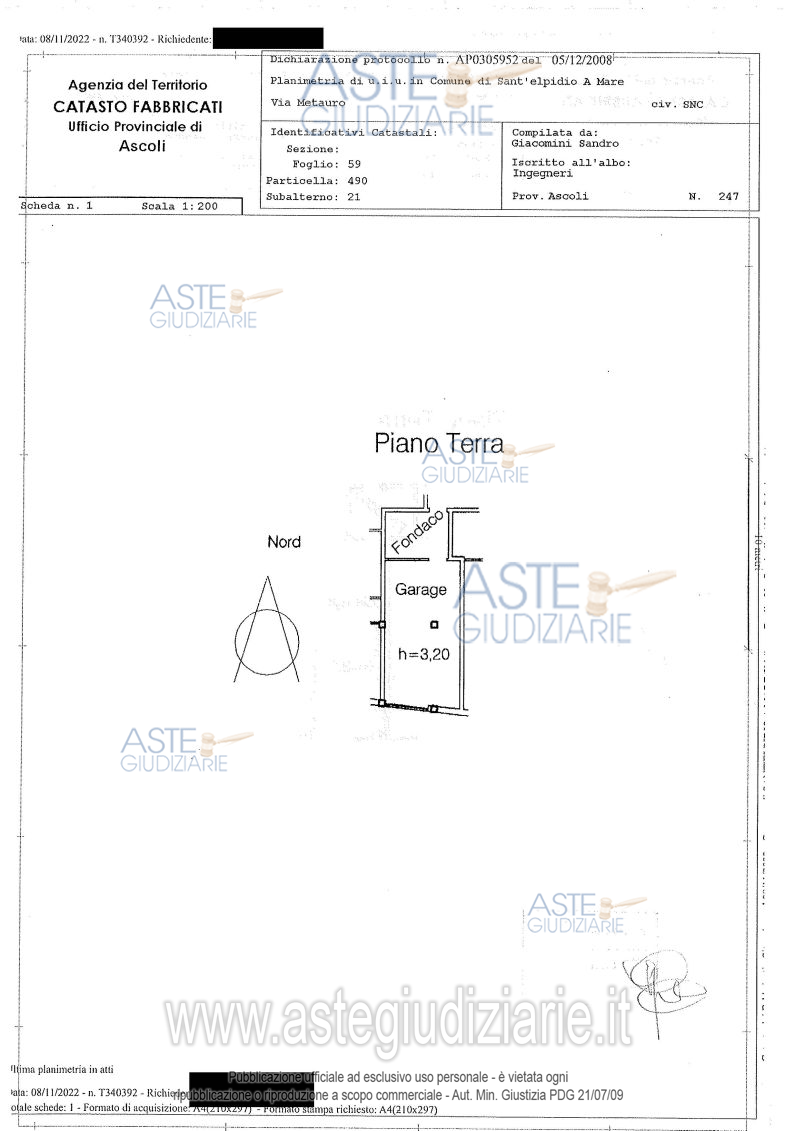 Planimetria del bene