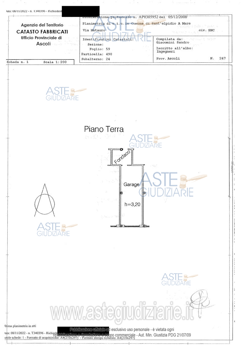 Planimetria del bene