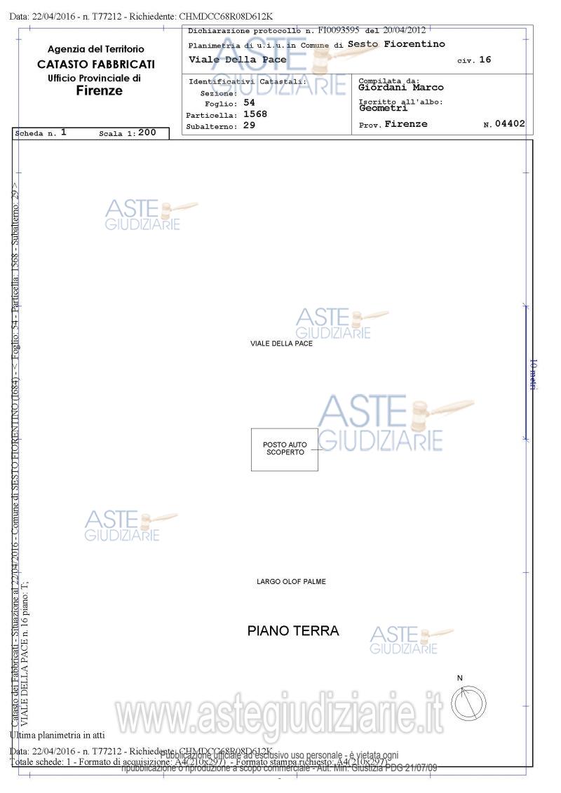 Planimetria del bene