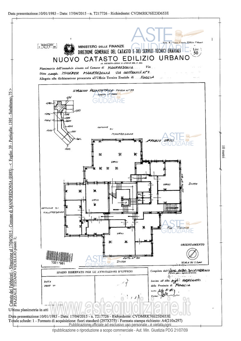 Planimetria del bene