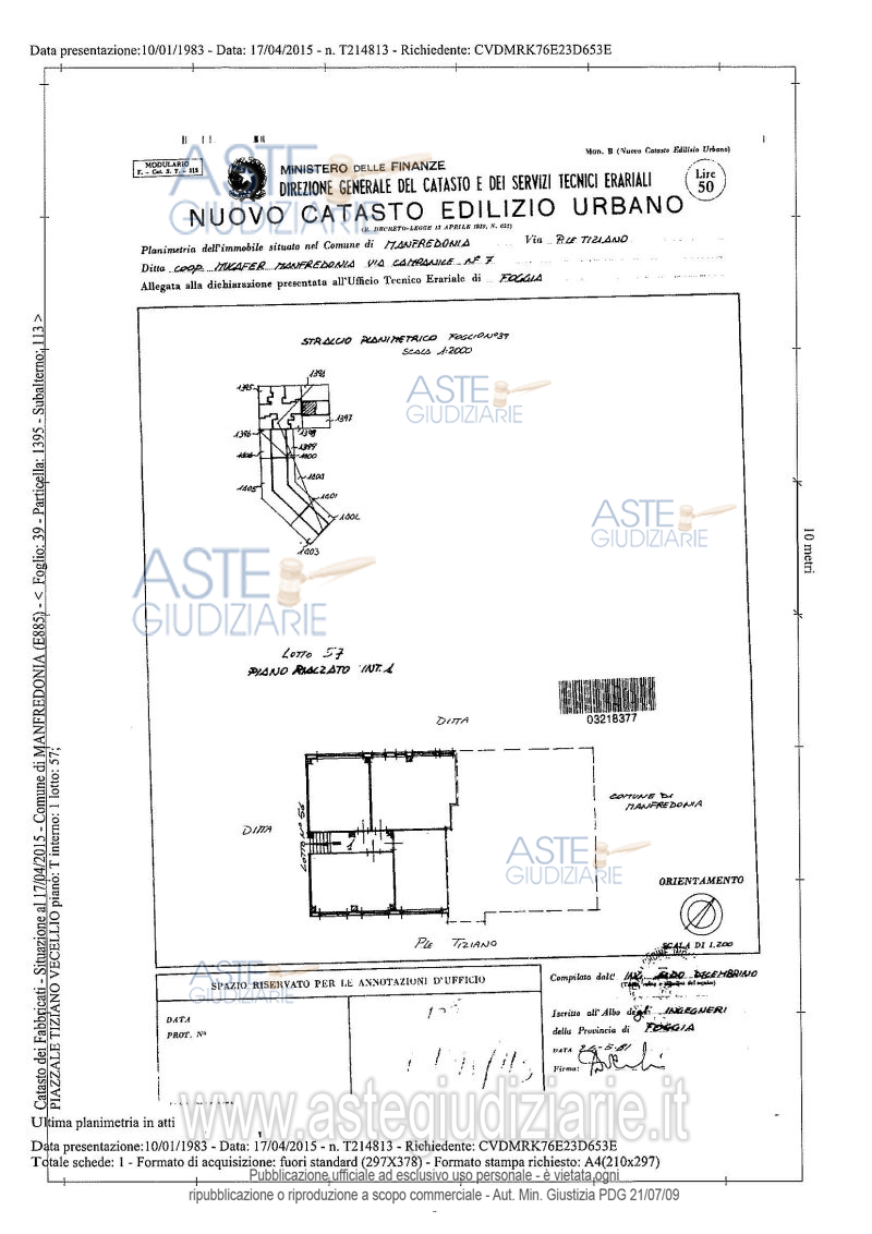 Planimetria del bene