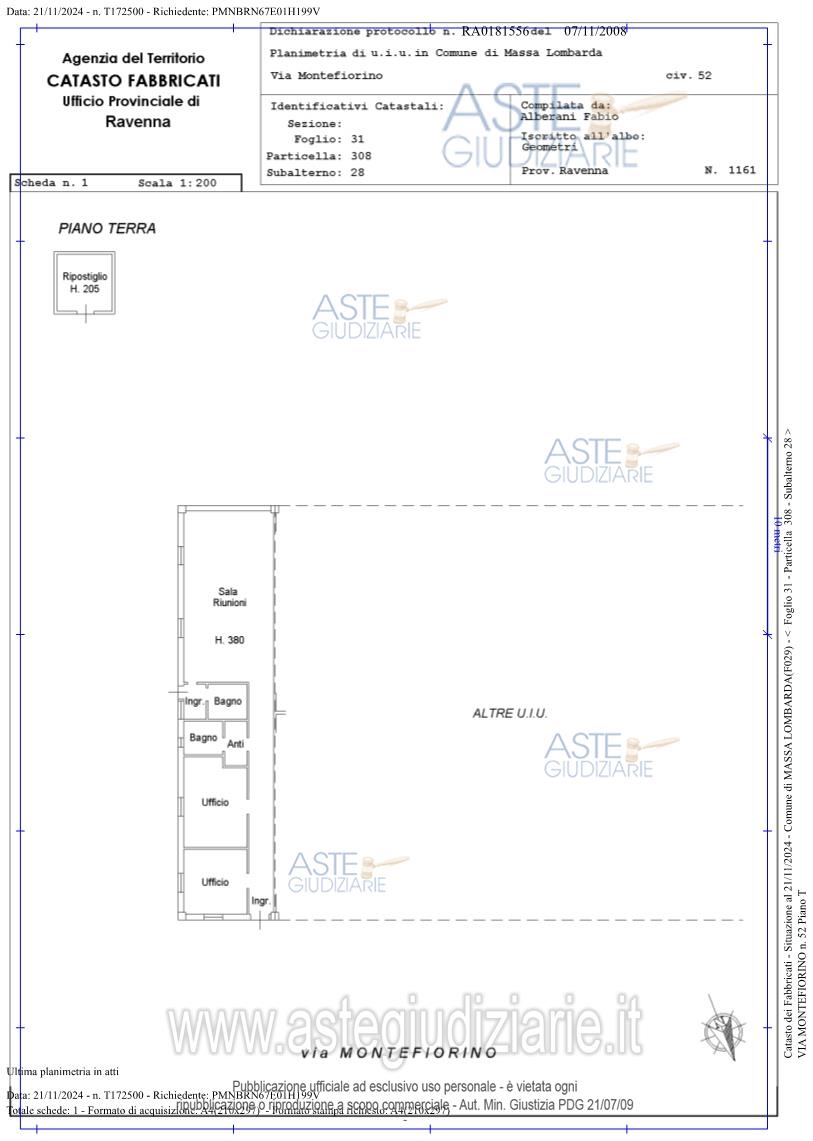 Planimetria del bene