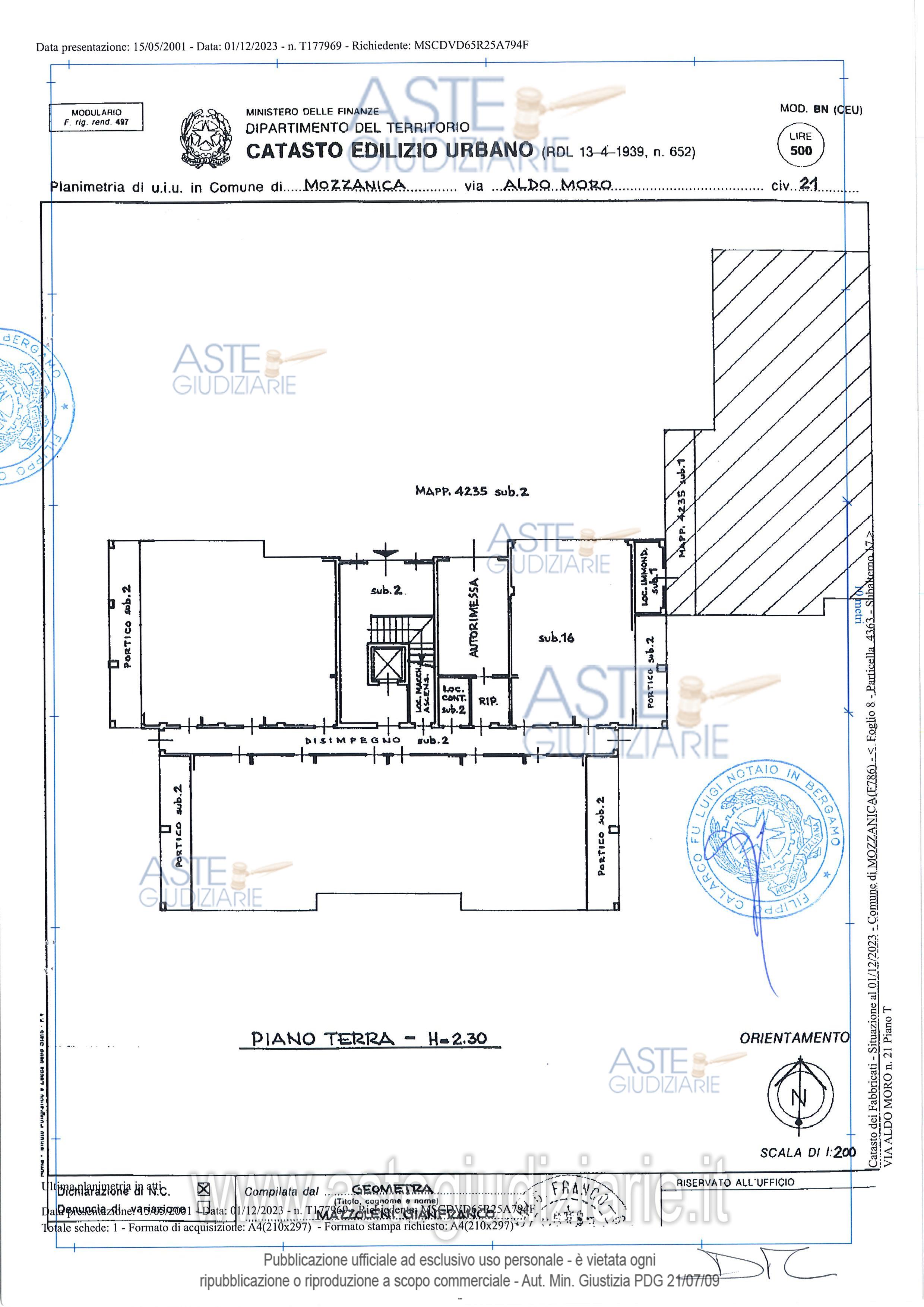Planimetria del bene