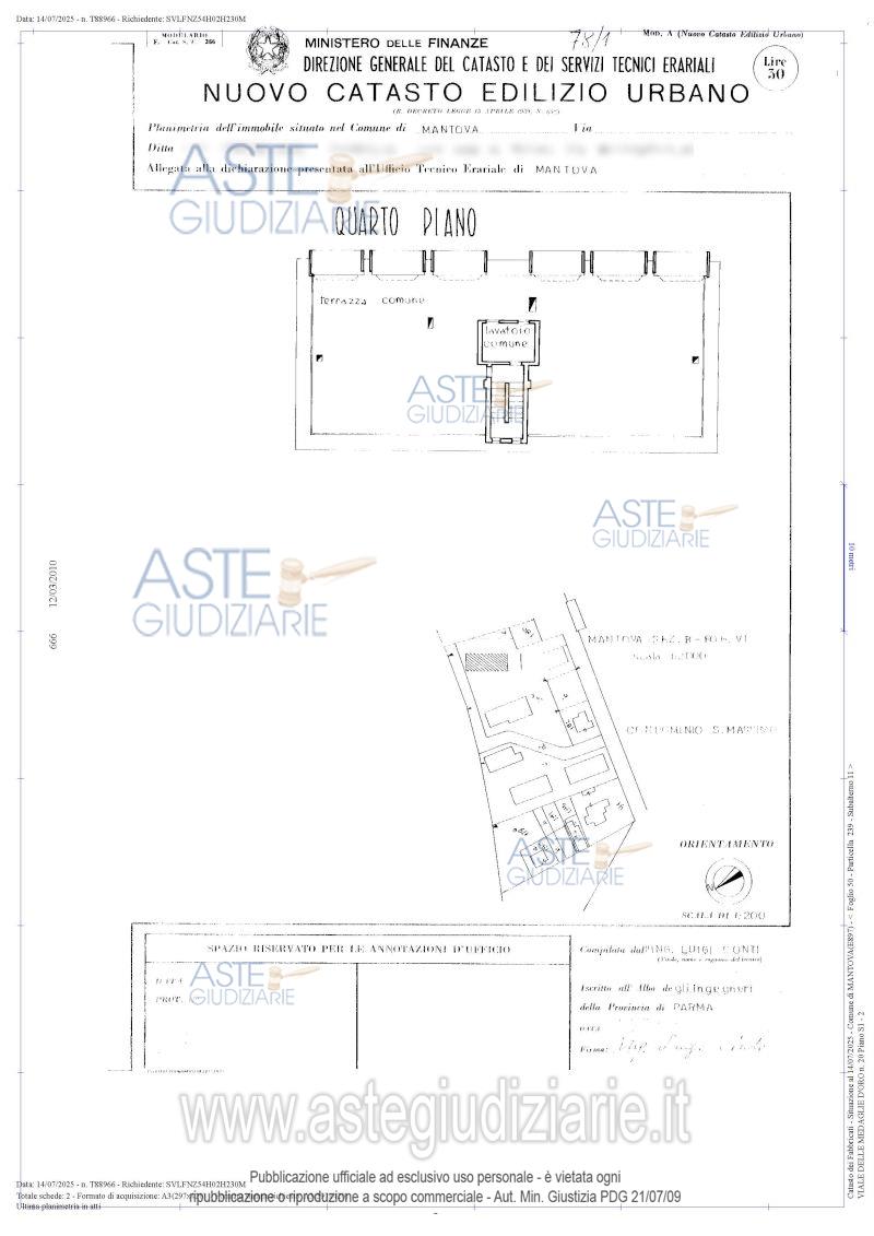 Planimetria del bene