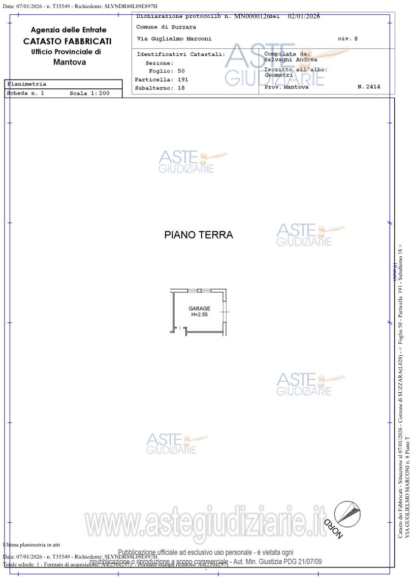 Planimetria del bene
