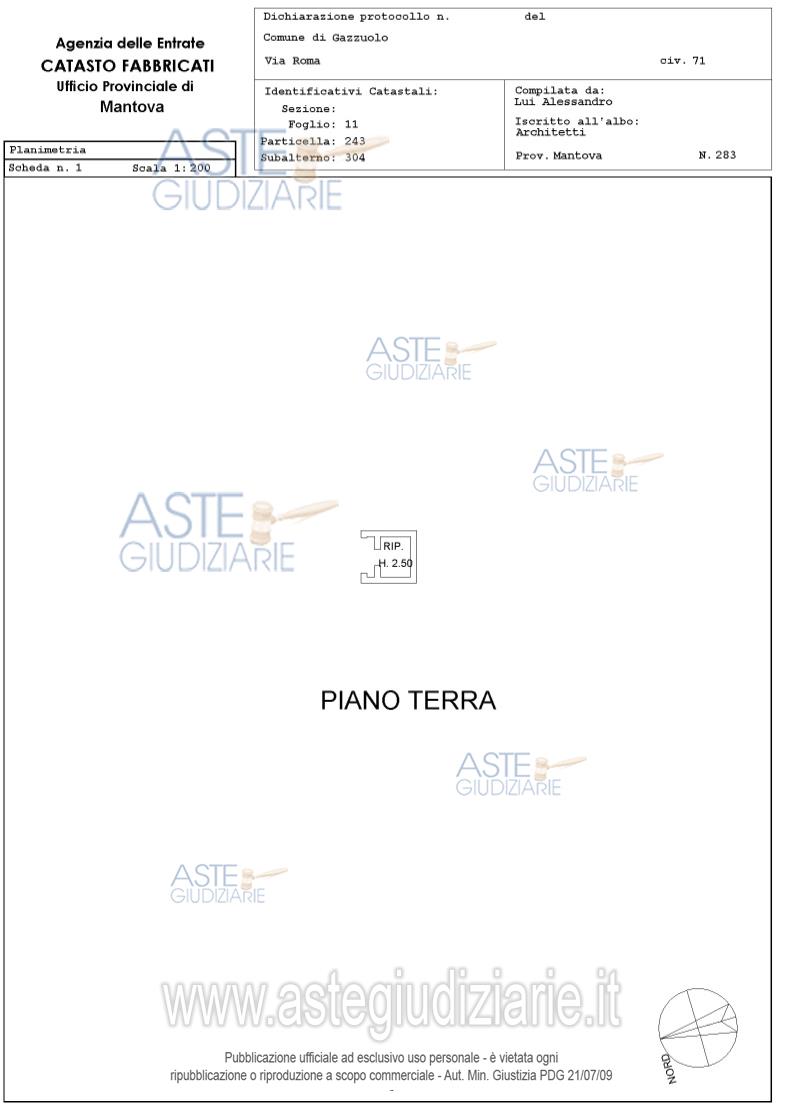 Planimetria del bene