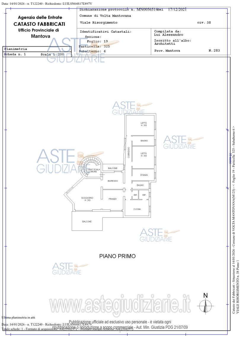 Planimetria del bene