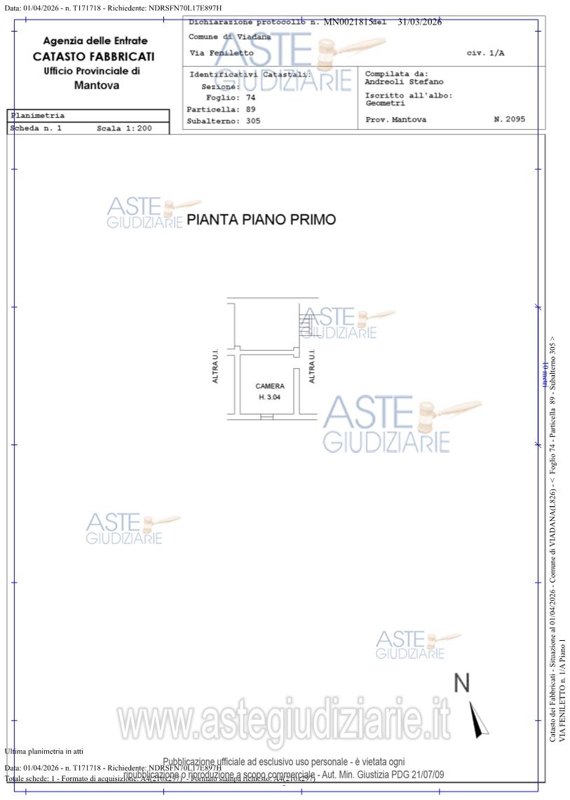 Planimetria del bene