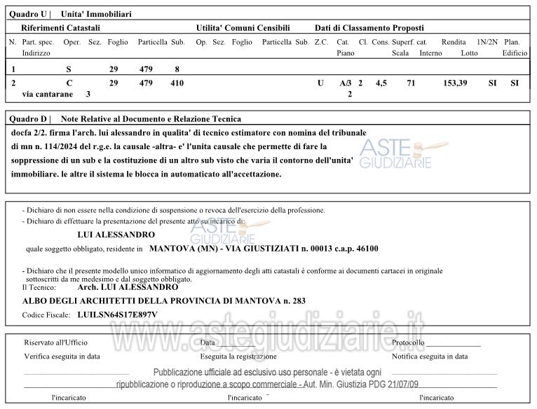 Planimetria del bene