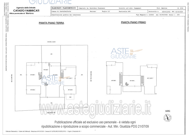 Planimetria del bene