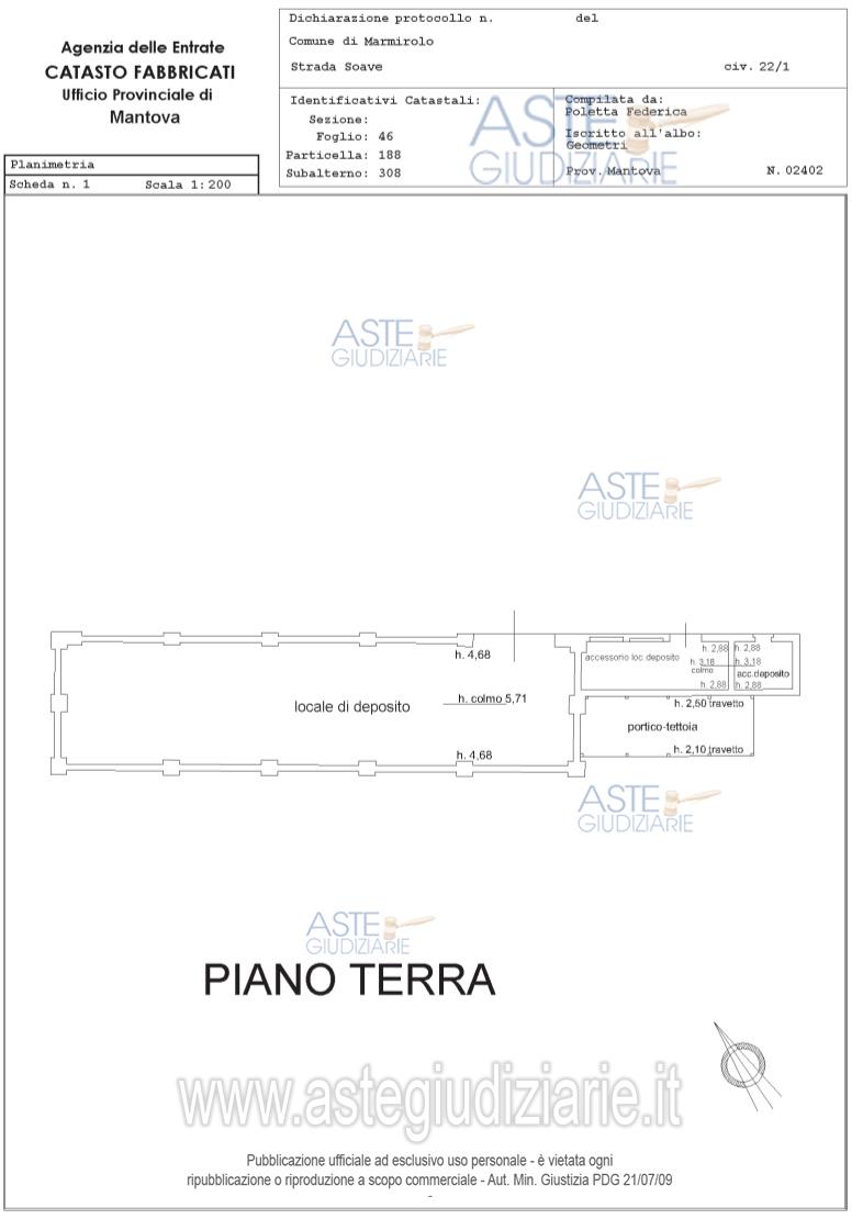 Planimetria del bene