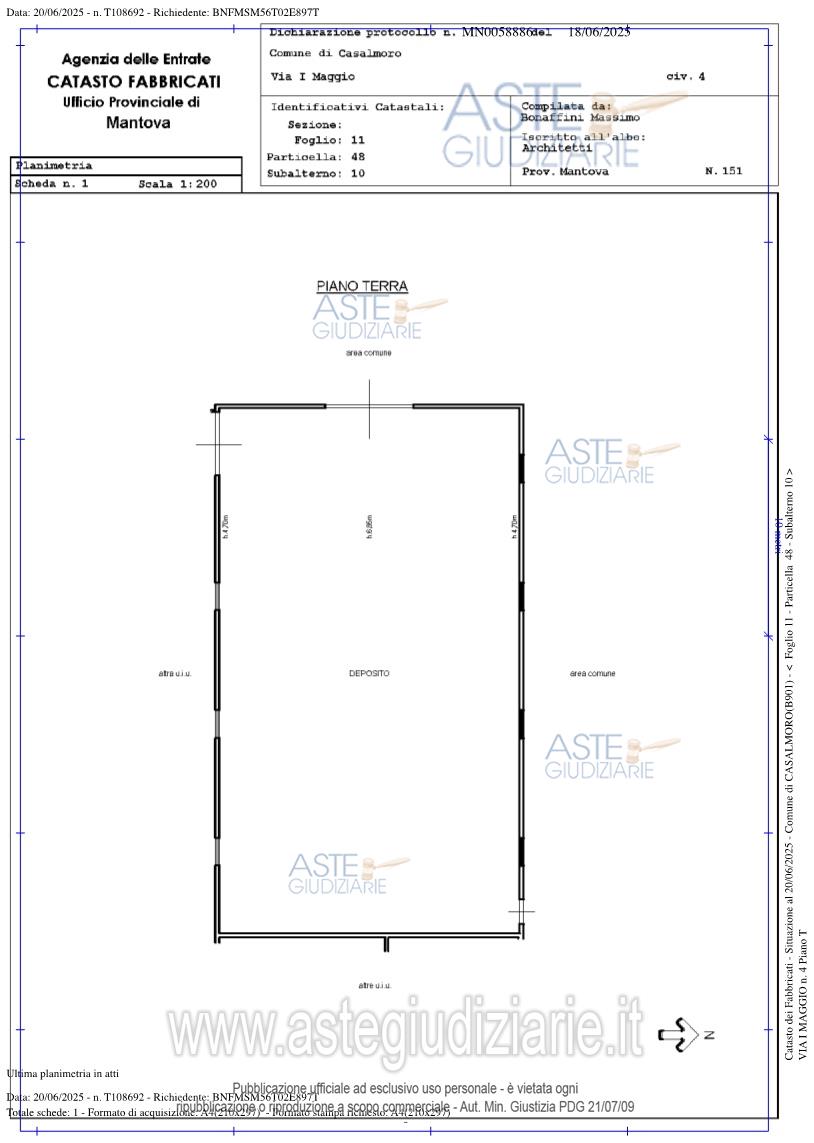 Planimetria del bene