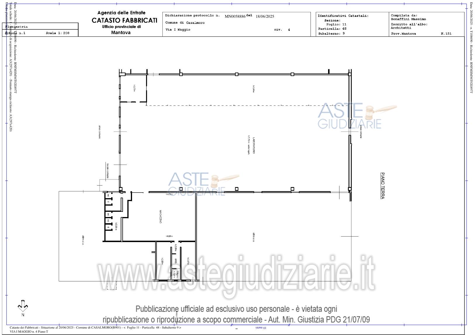 Planimetria del bene