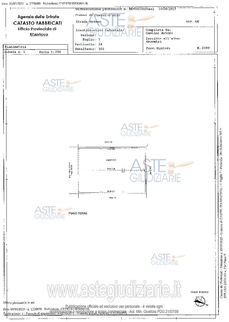 Planimetria del bene