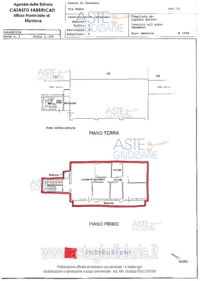 Planimetria del bene