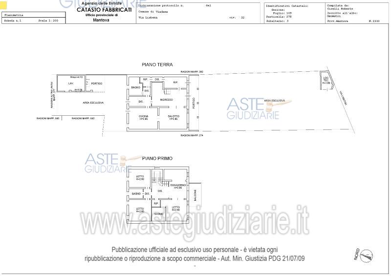 Planimetria del bene