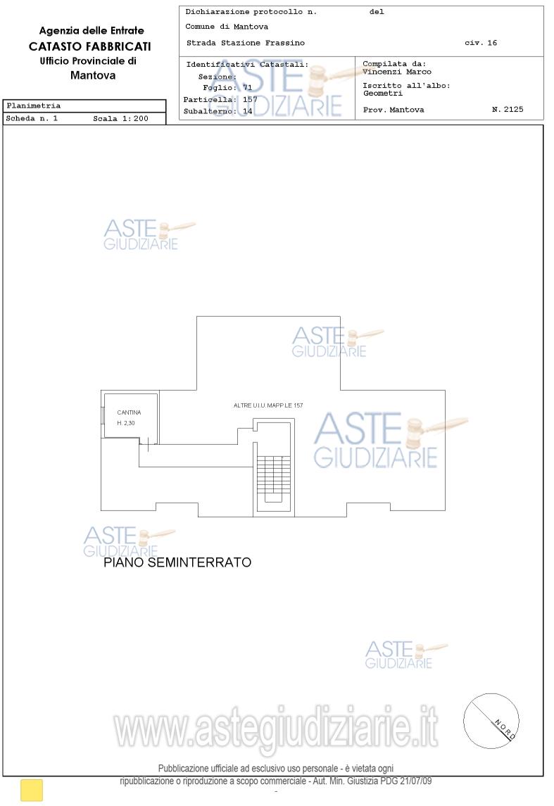 Planimetria del bene