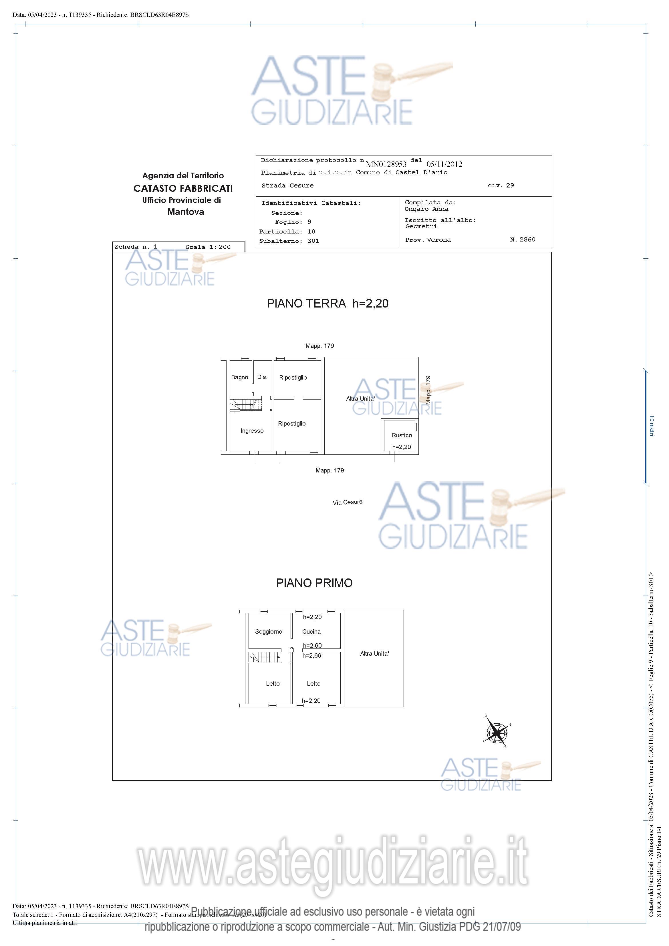 Planimetria del bene