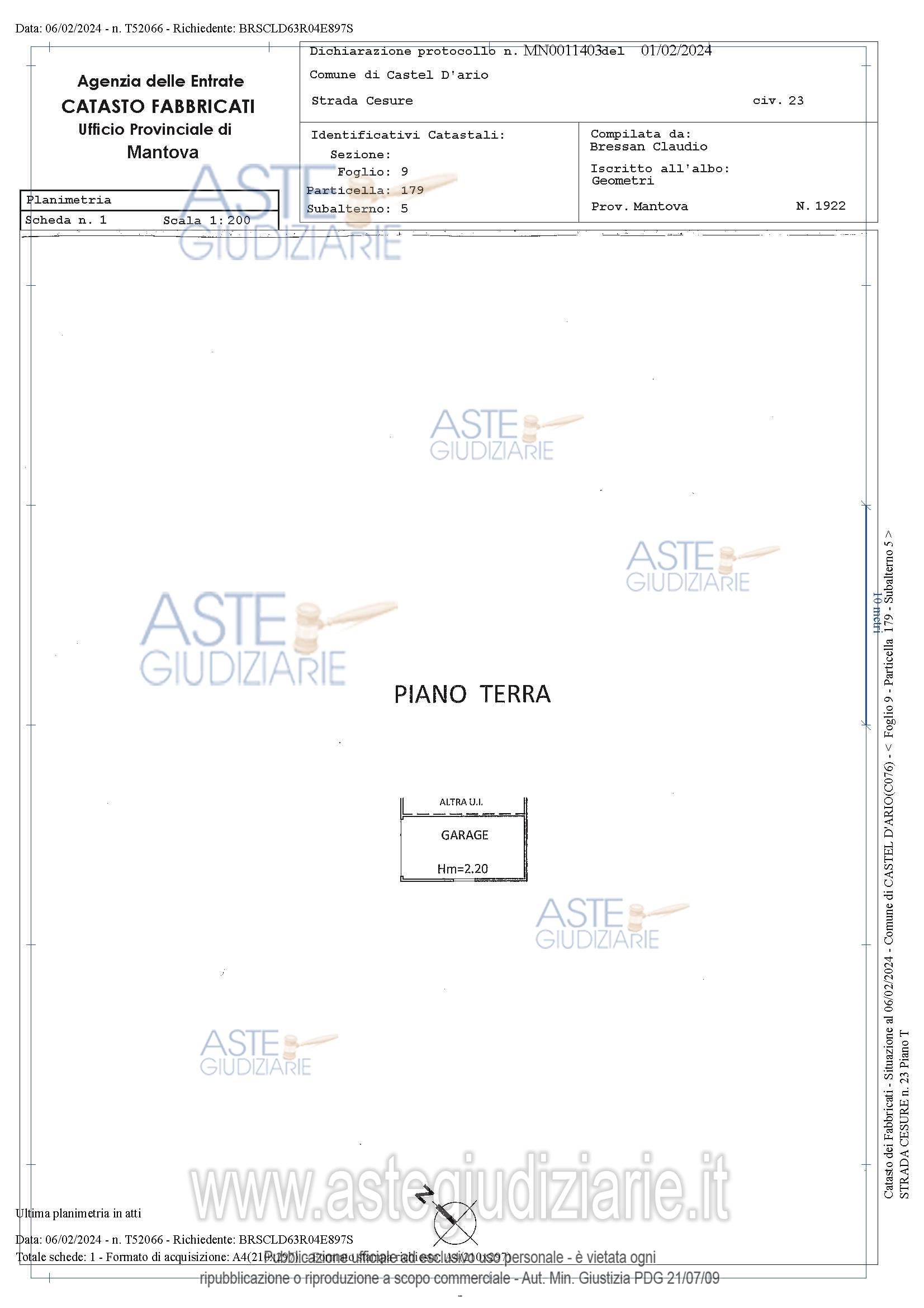 Planimetria del bene