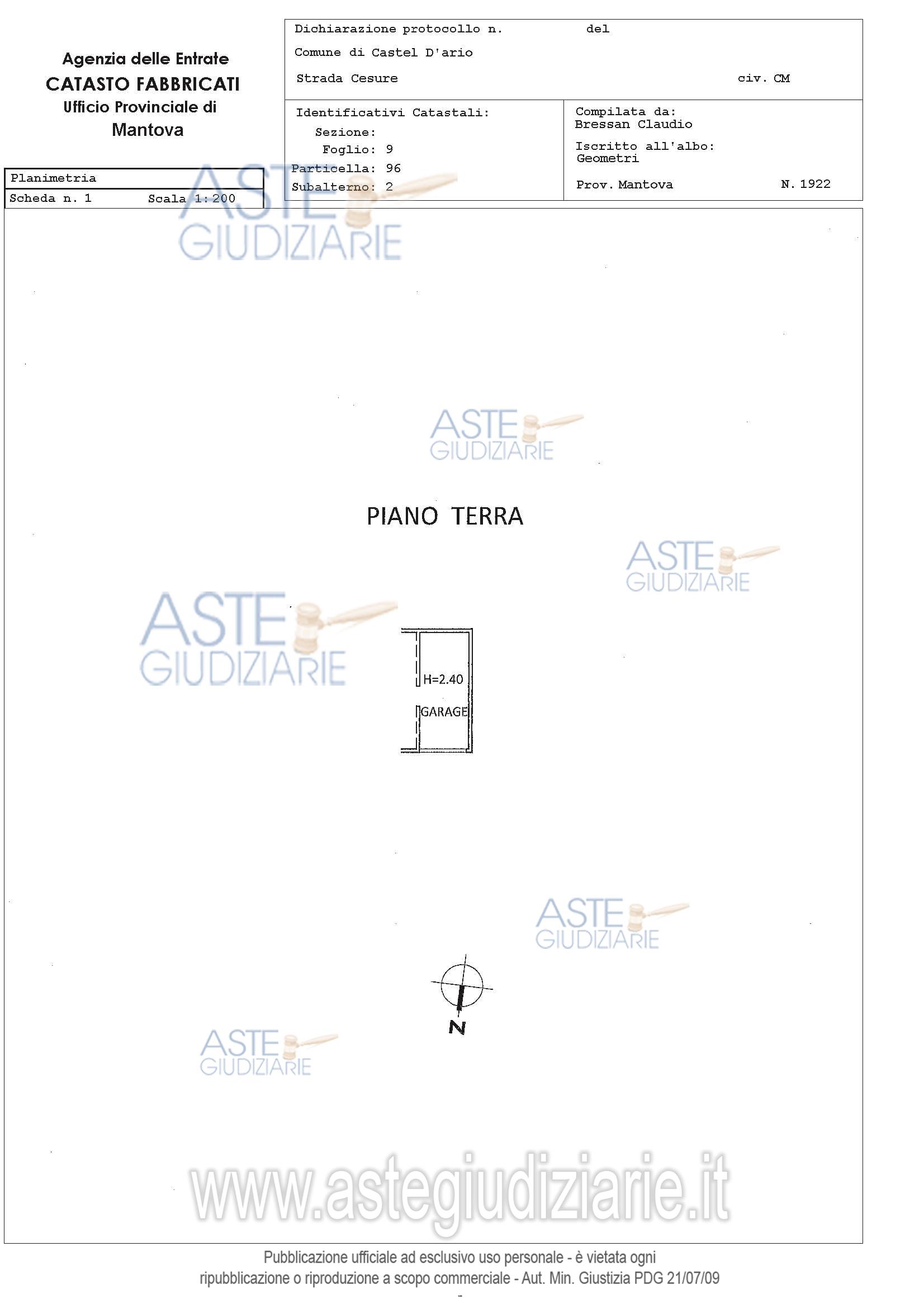 Planimetria del bene