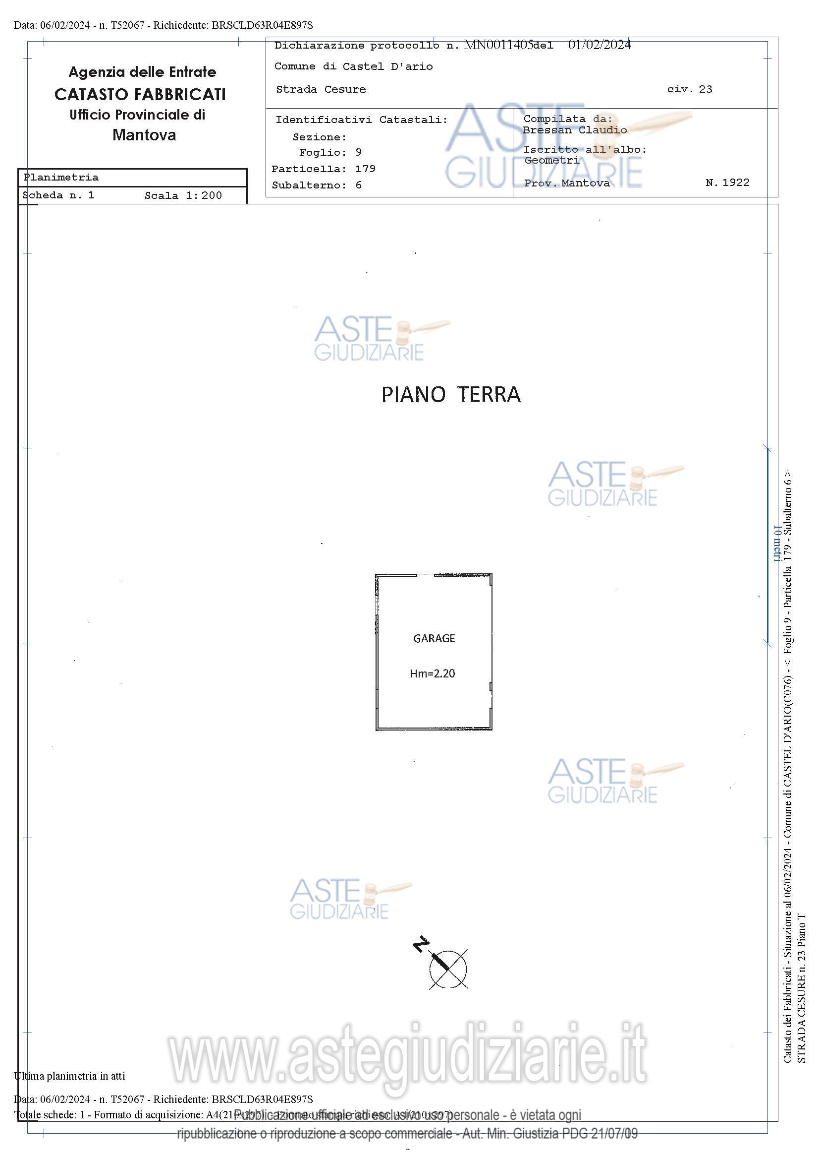 Planimetria del bene