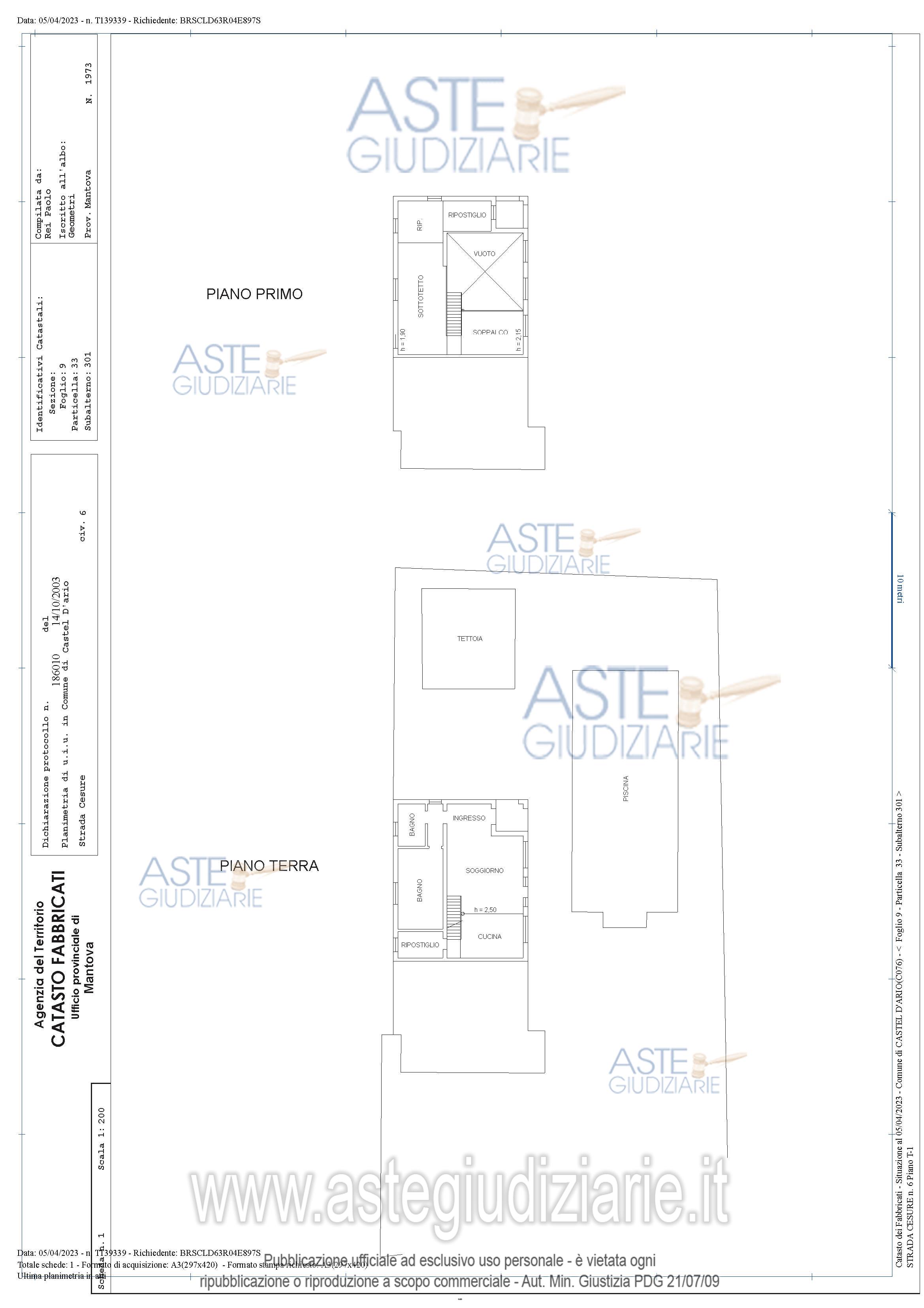 Planimetria del bene