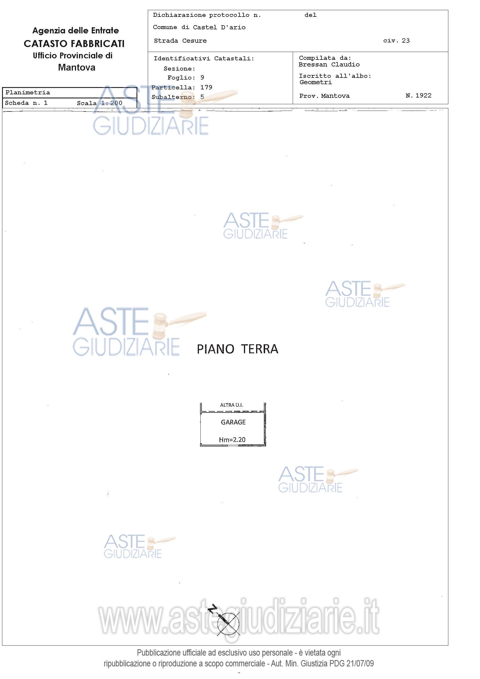 Planimetria del bene