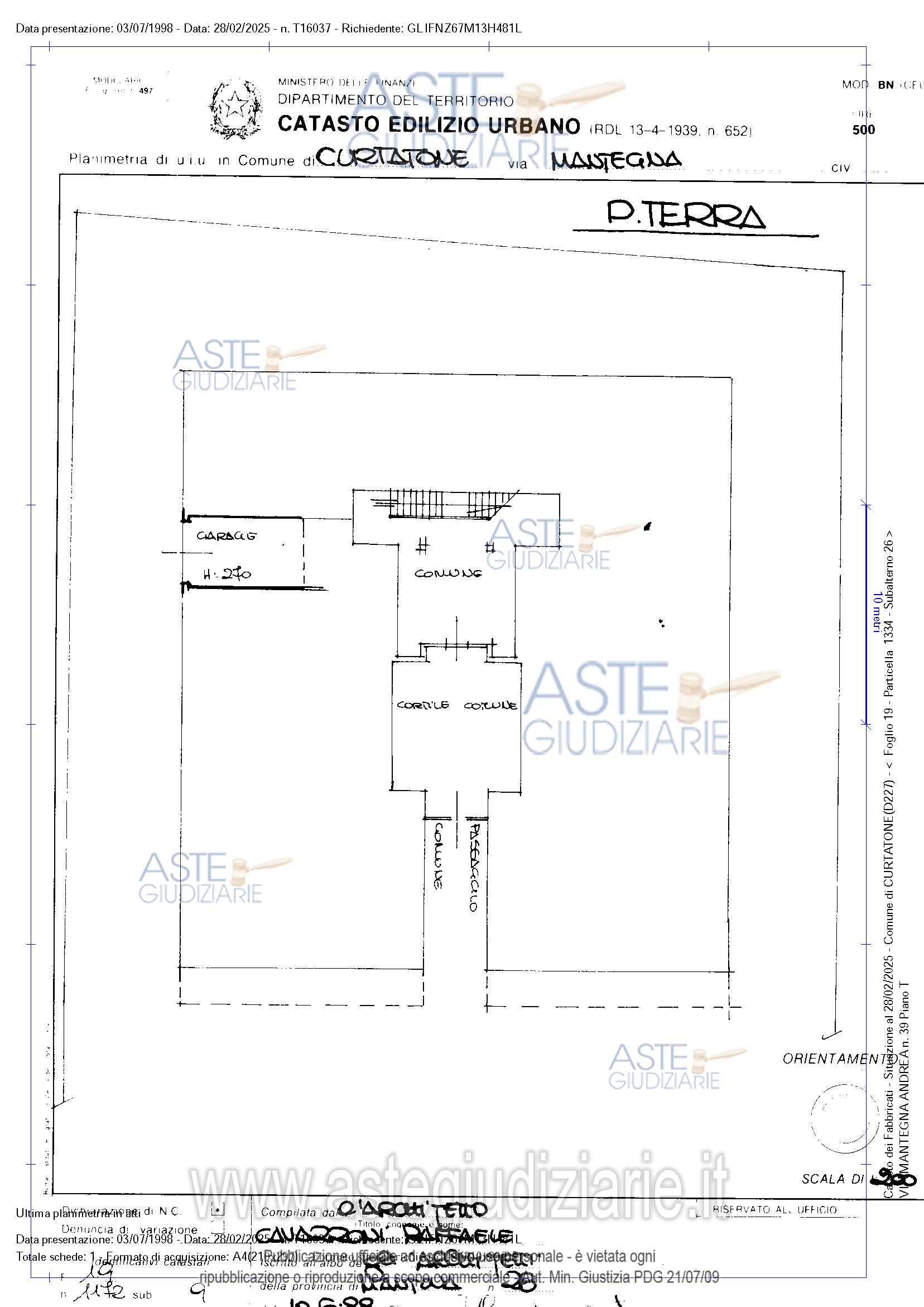 Planimetria del bene