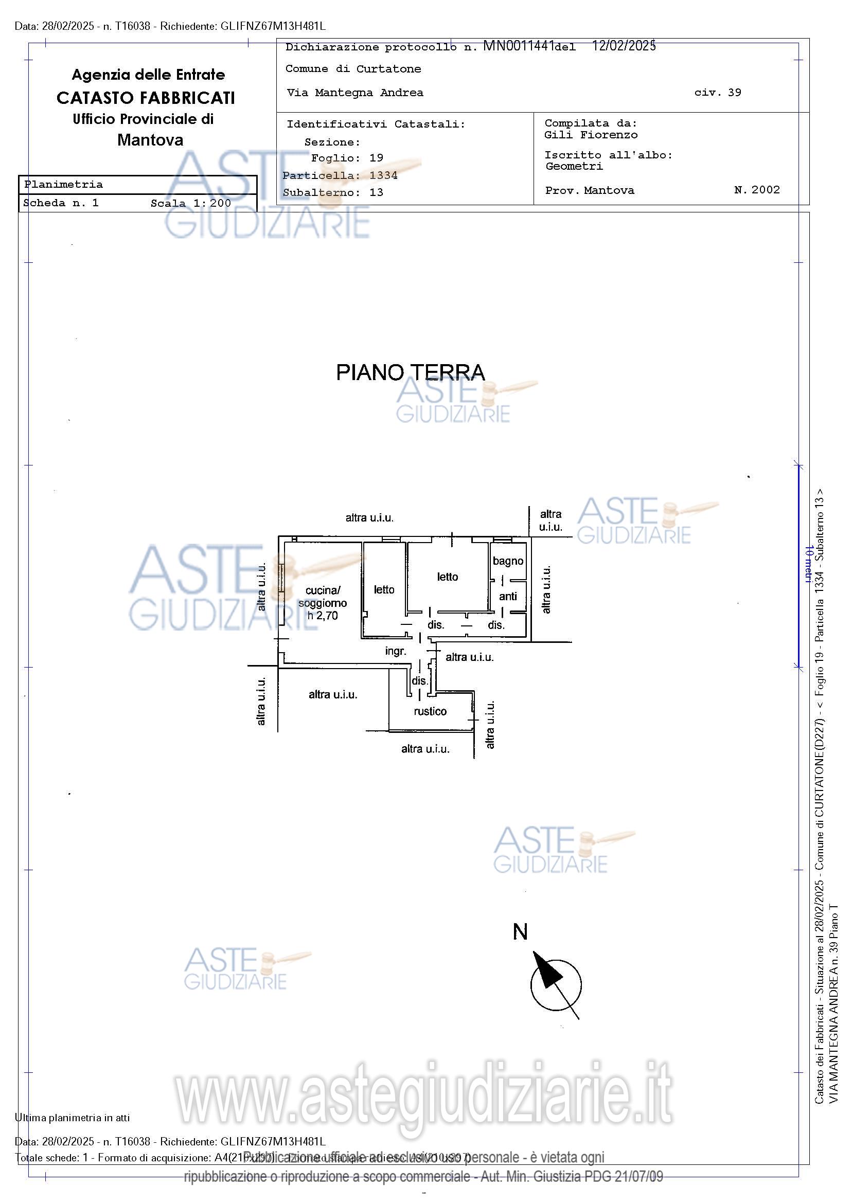 Planimetria del bene