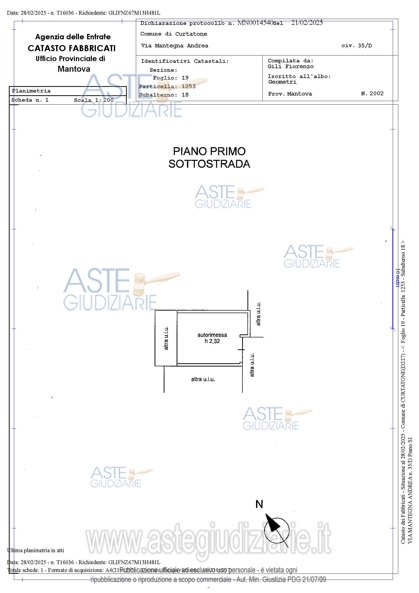 Planimetria del bene