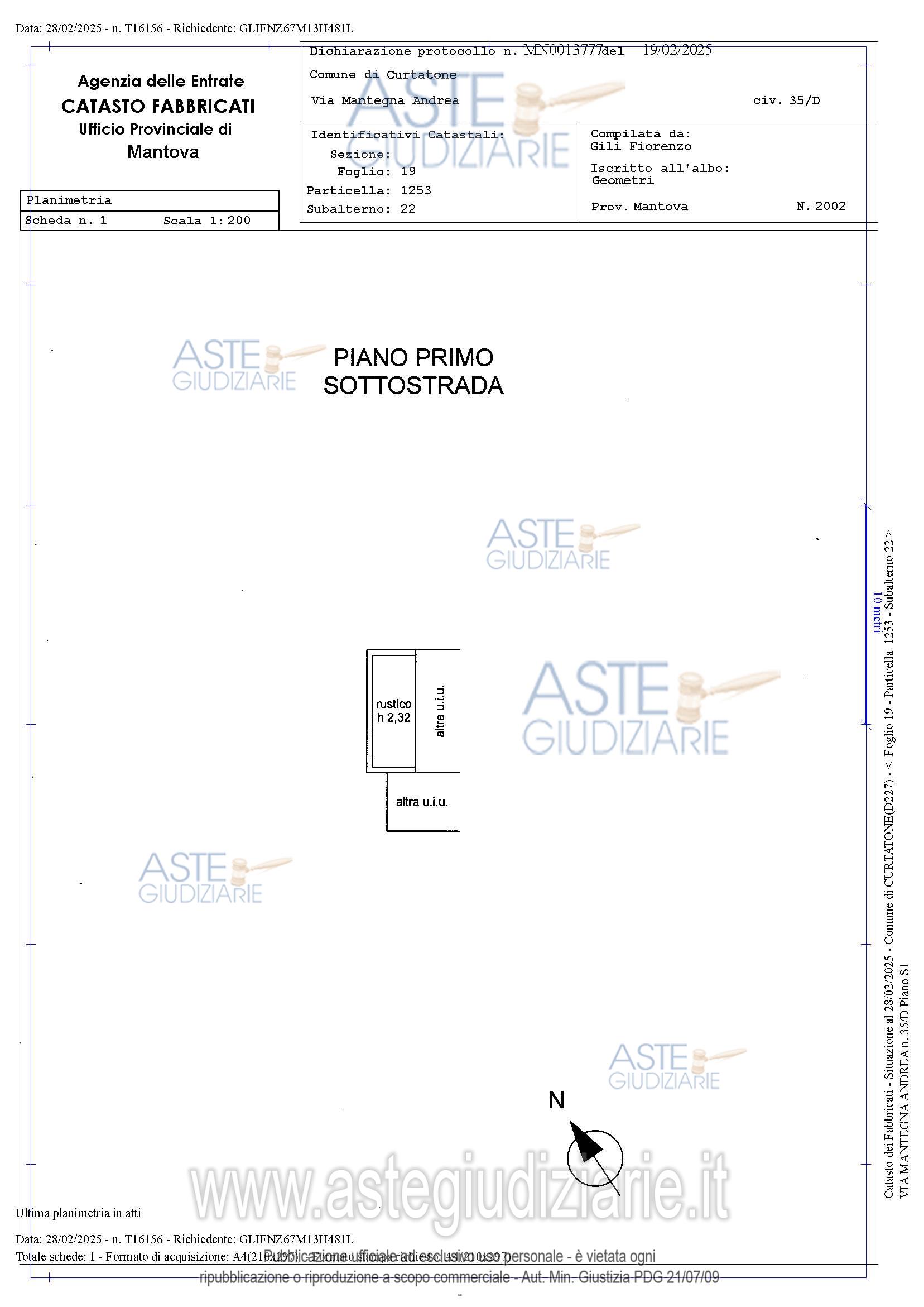 Planimetria del bene