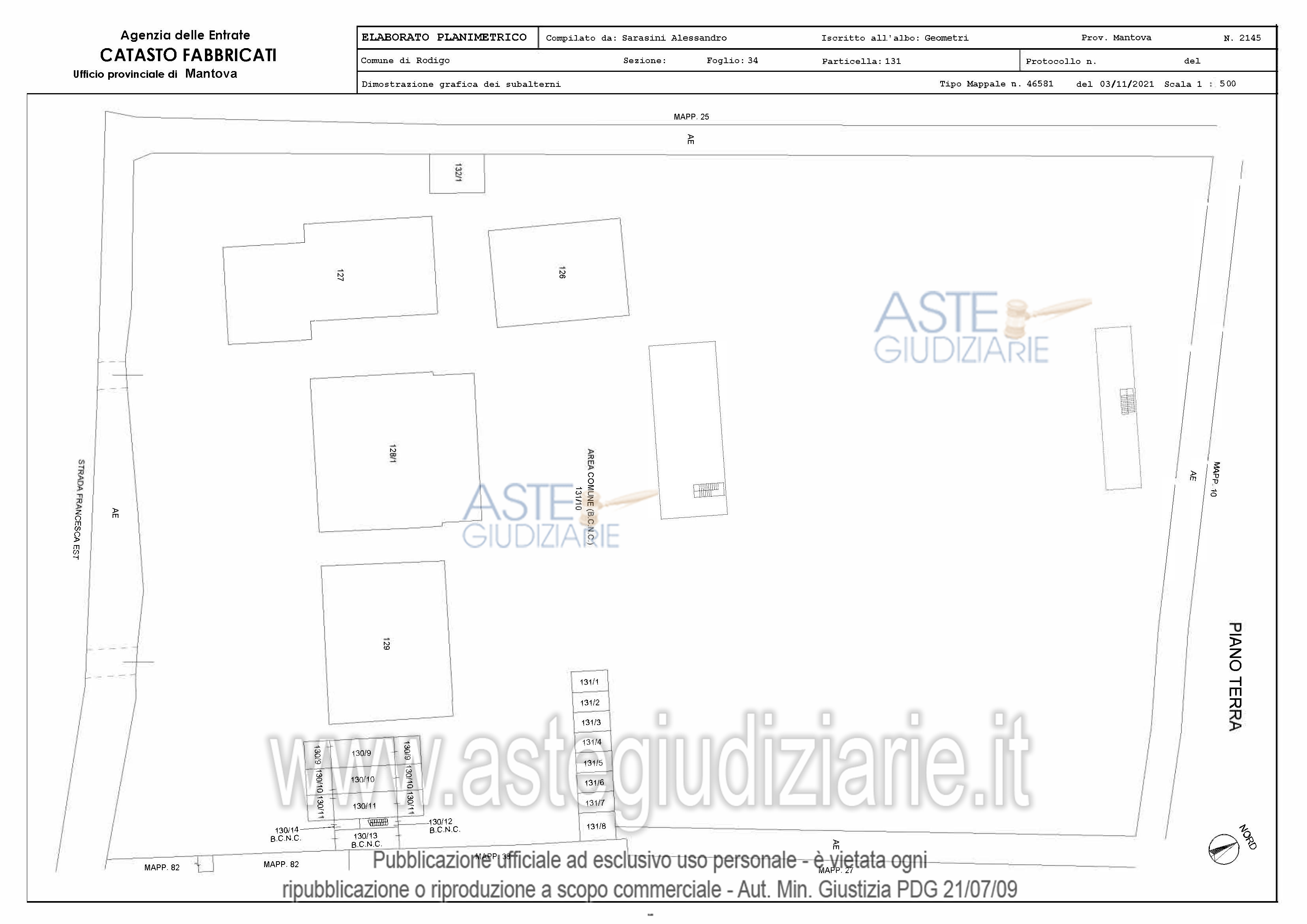 Planimetria del bene