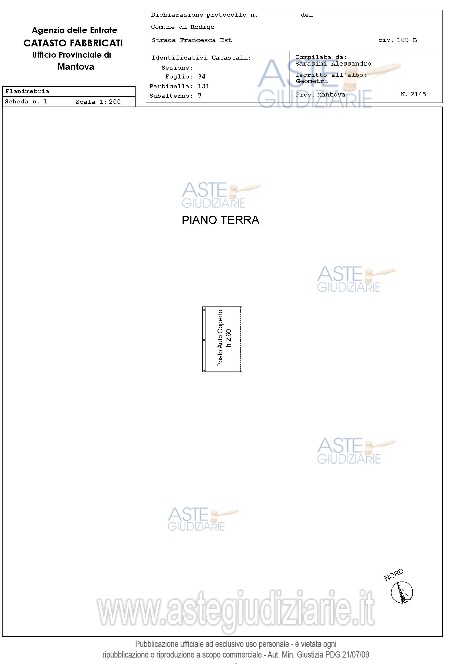 Planimetria del bene