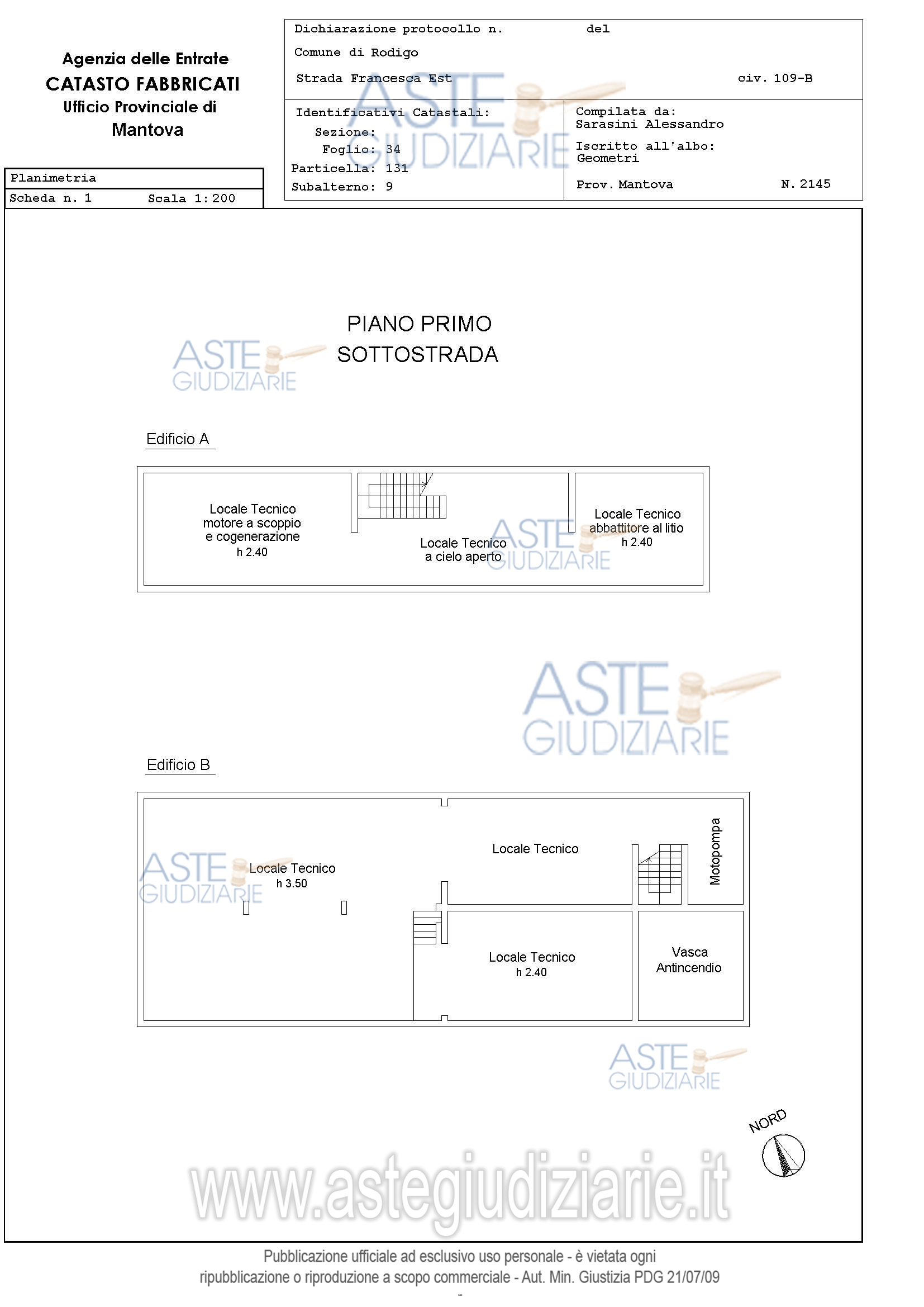 Planimetria del bene