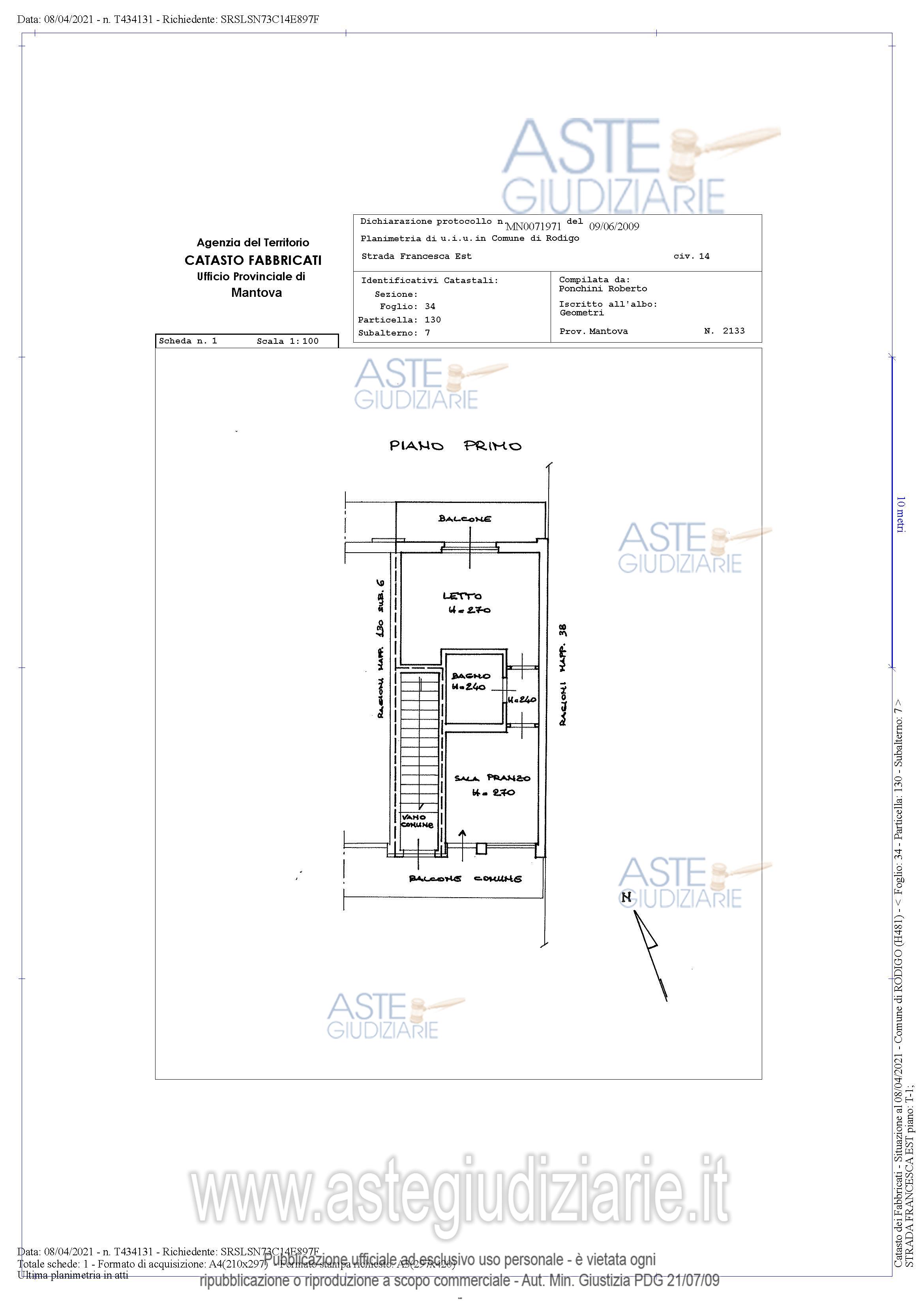 Planimetria del bene