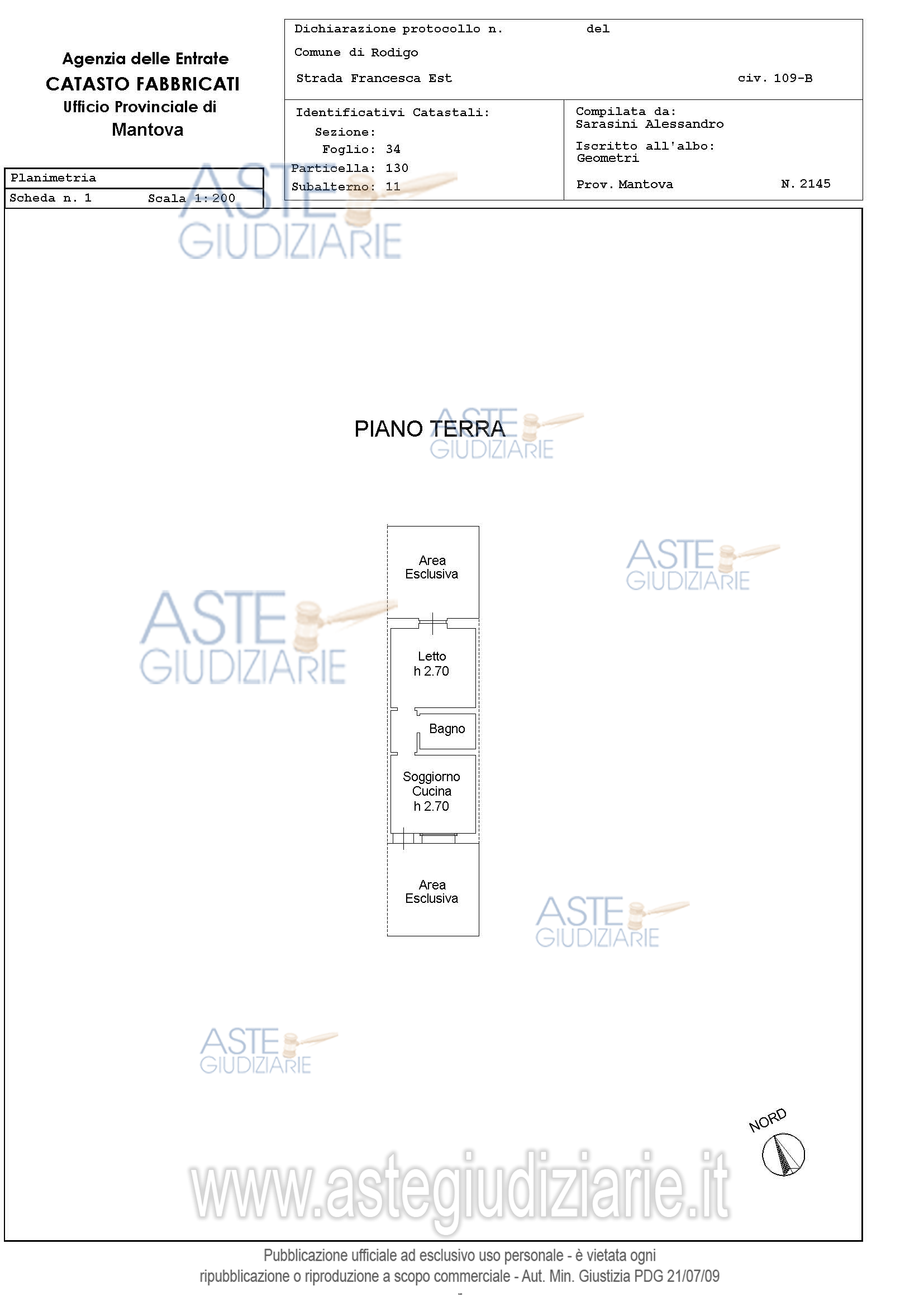 Planimetria del bene