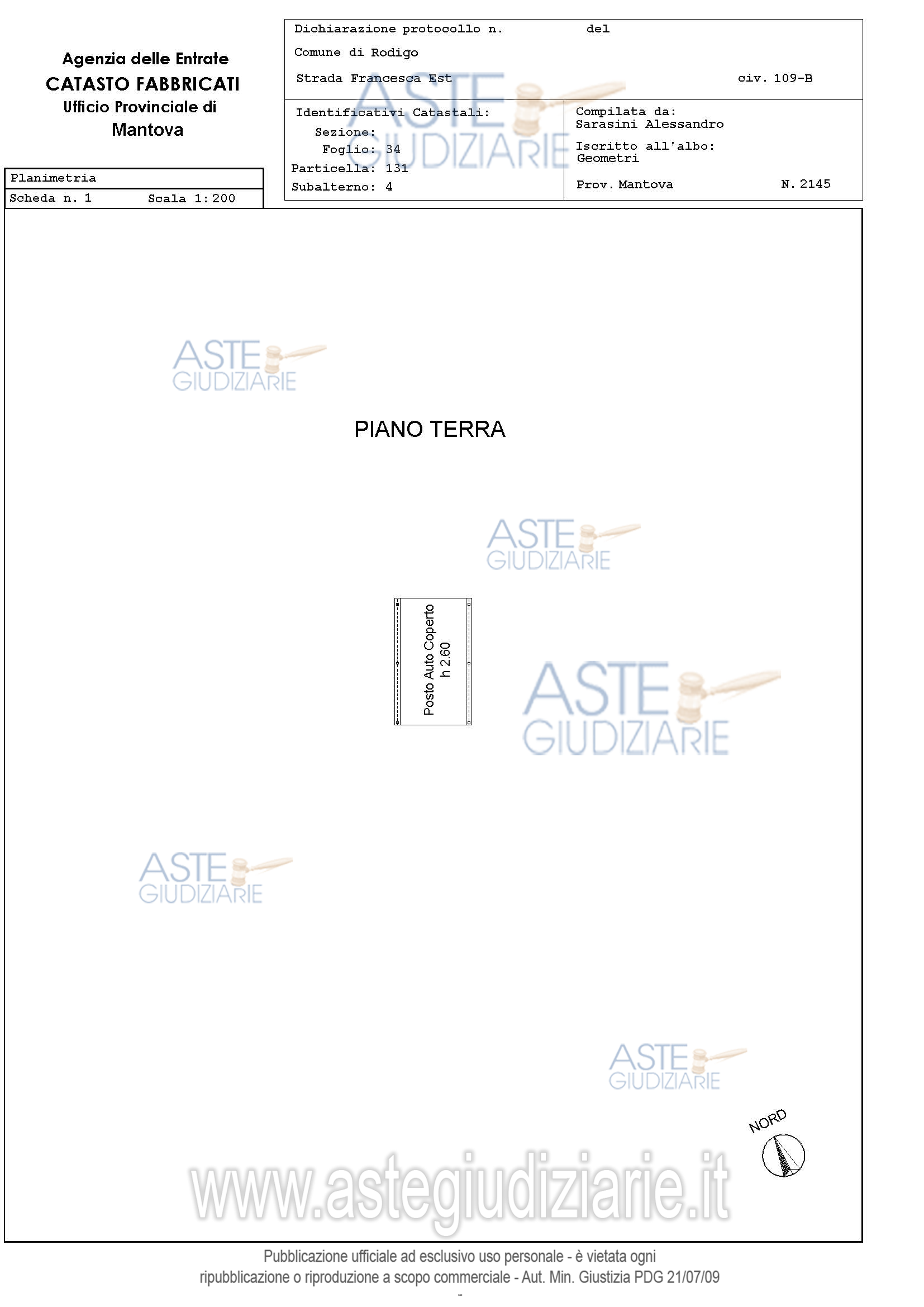 Planimetria del bene