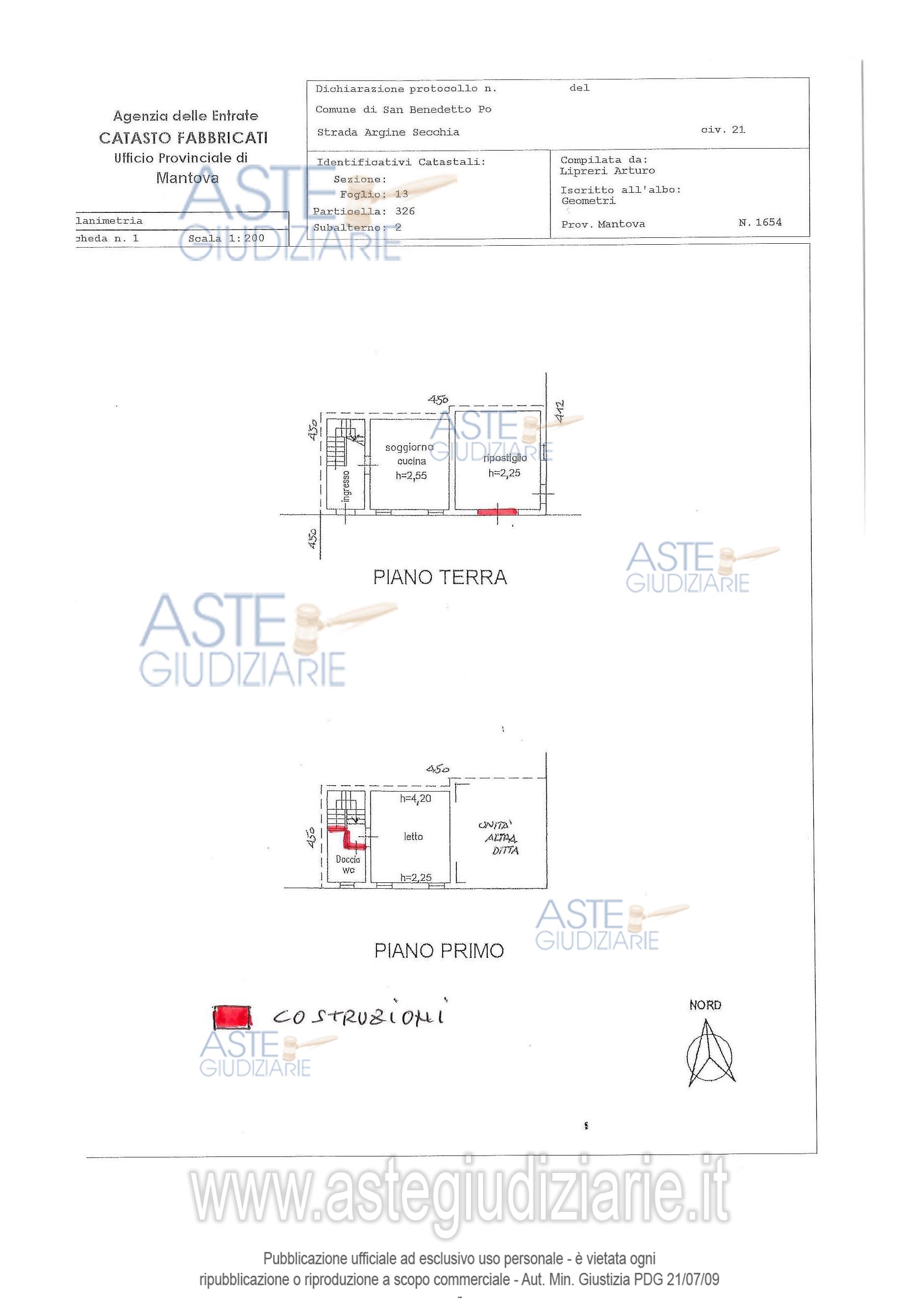 Planimetria del bene