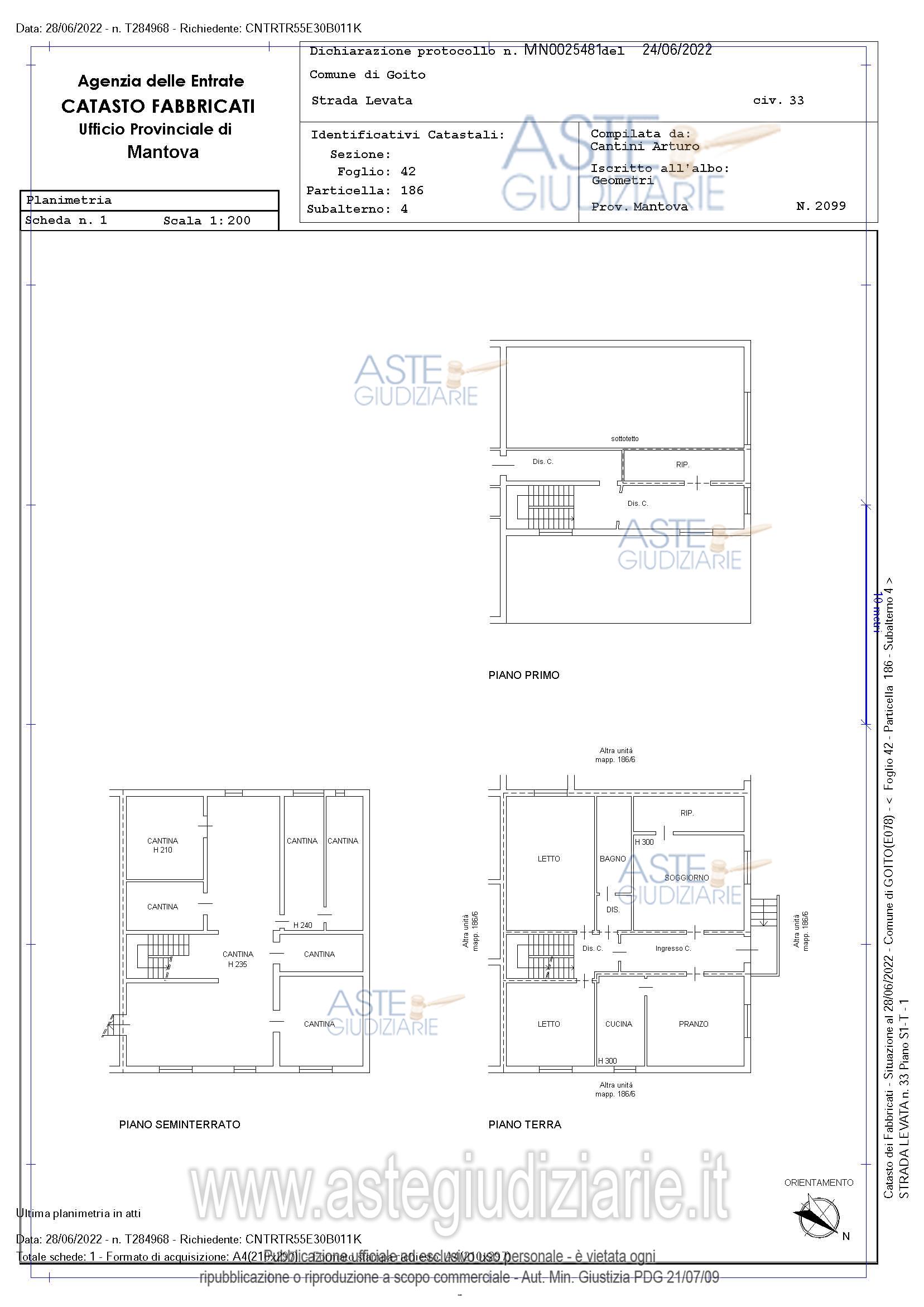 Planimetria del bene