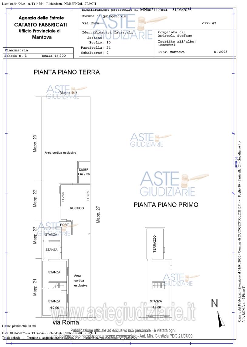 Planimetria del bene
