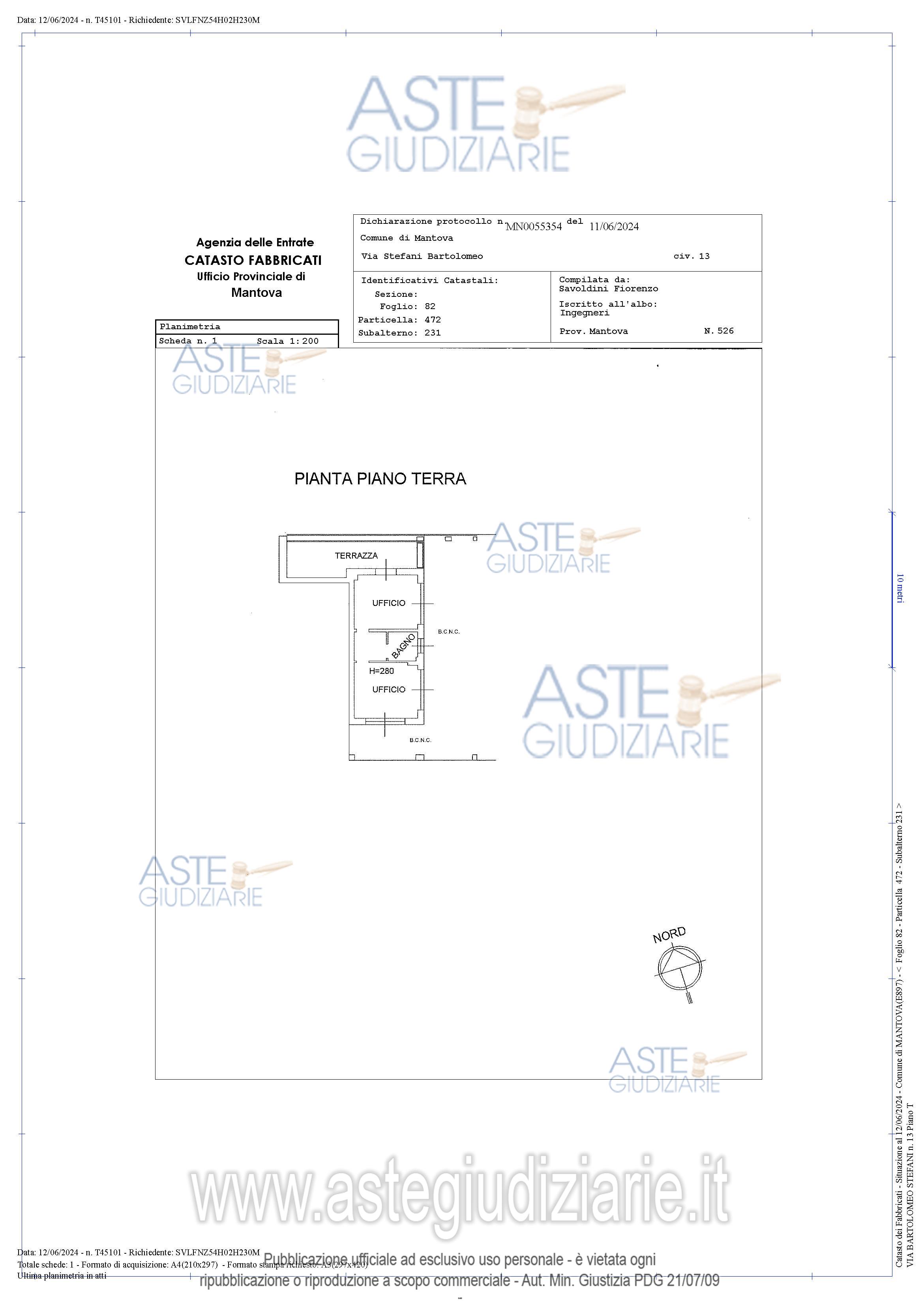 Planimetria del bene