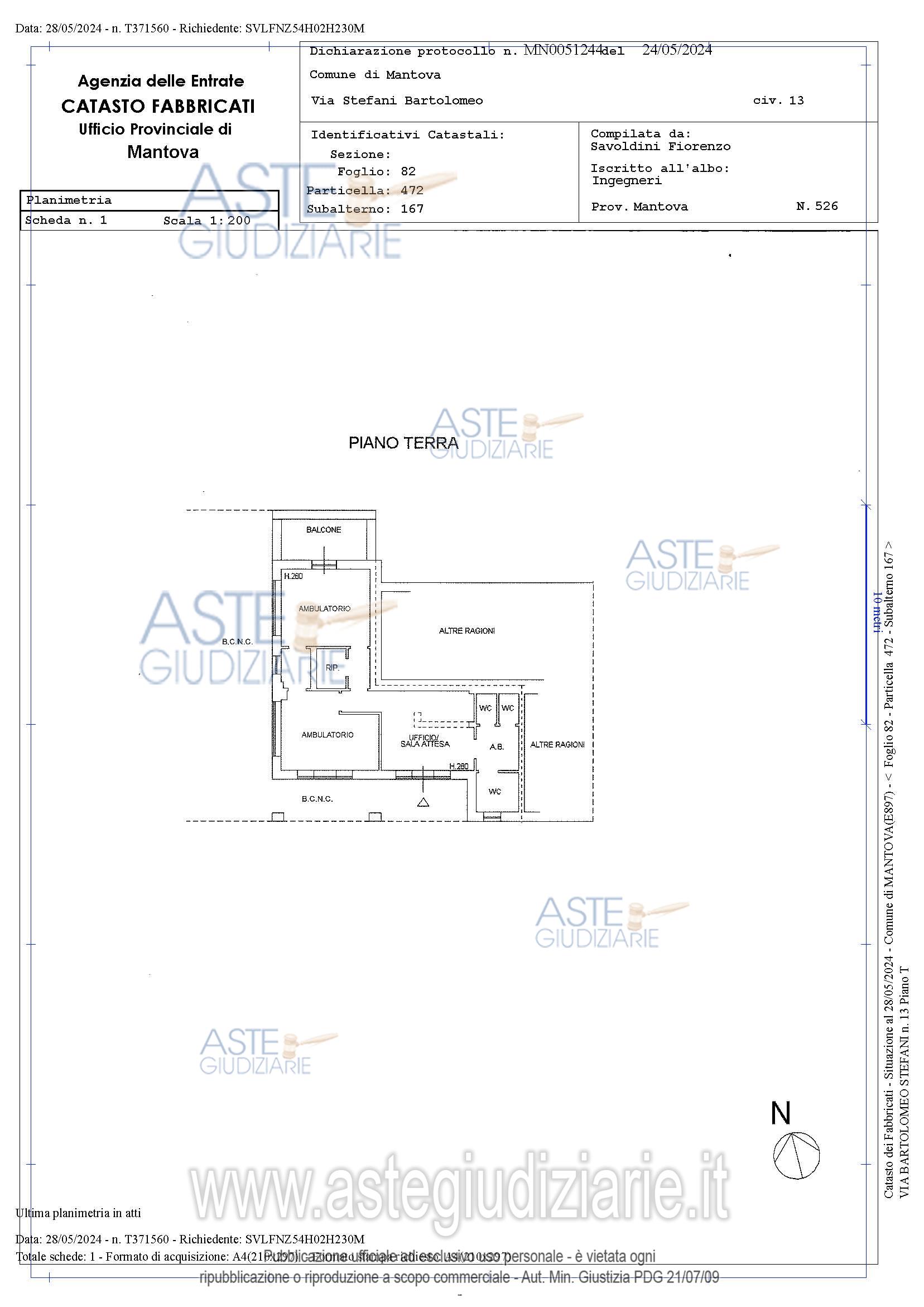 Planimetria del bene