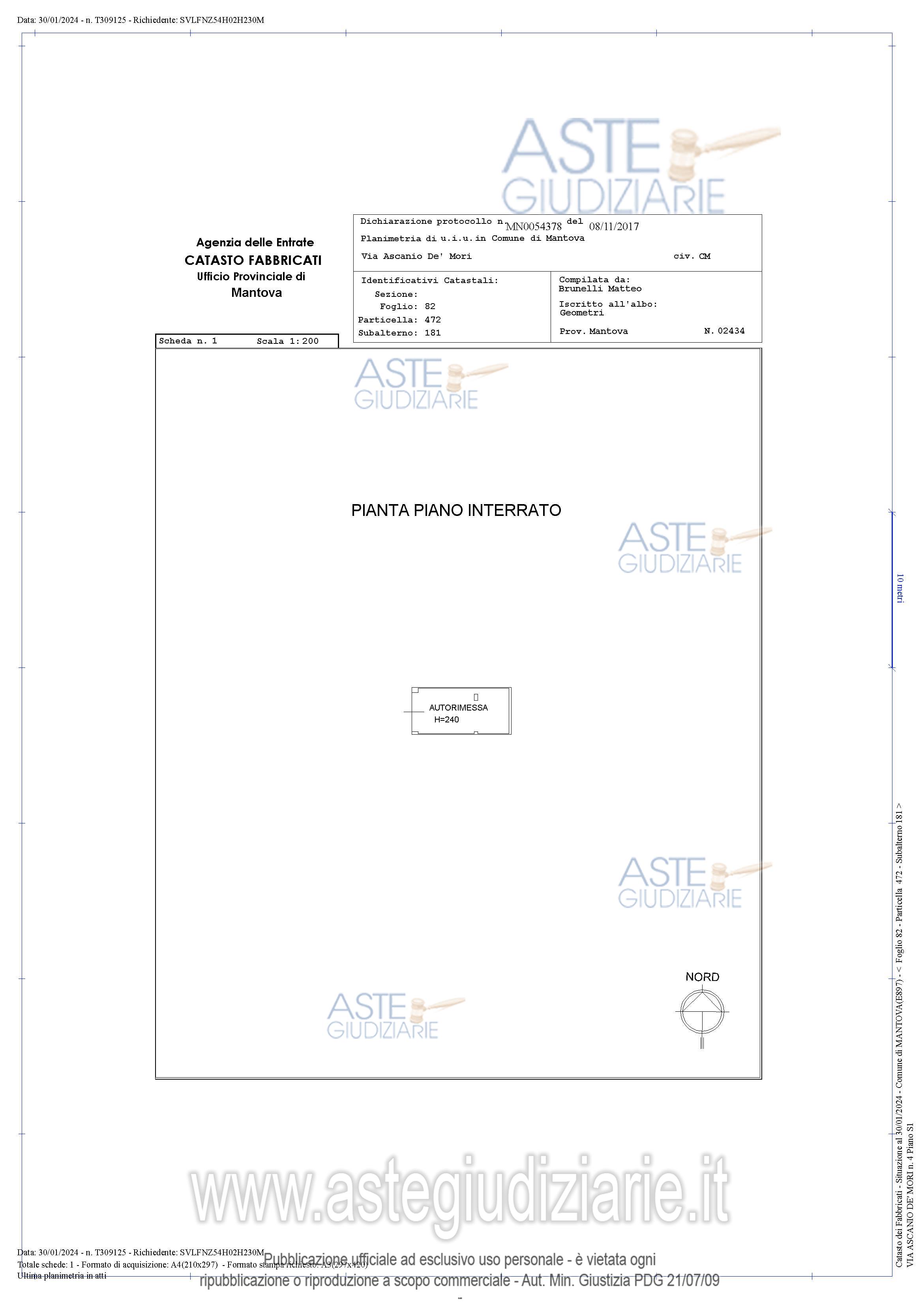 Planimetria del bene