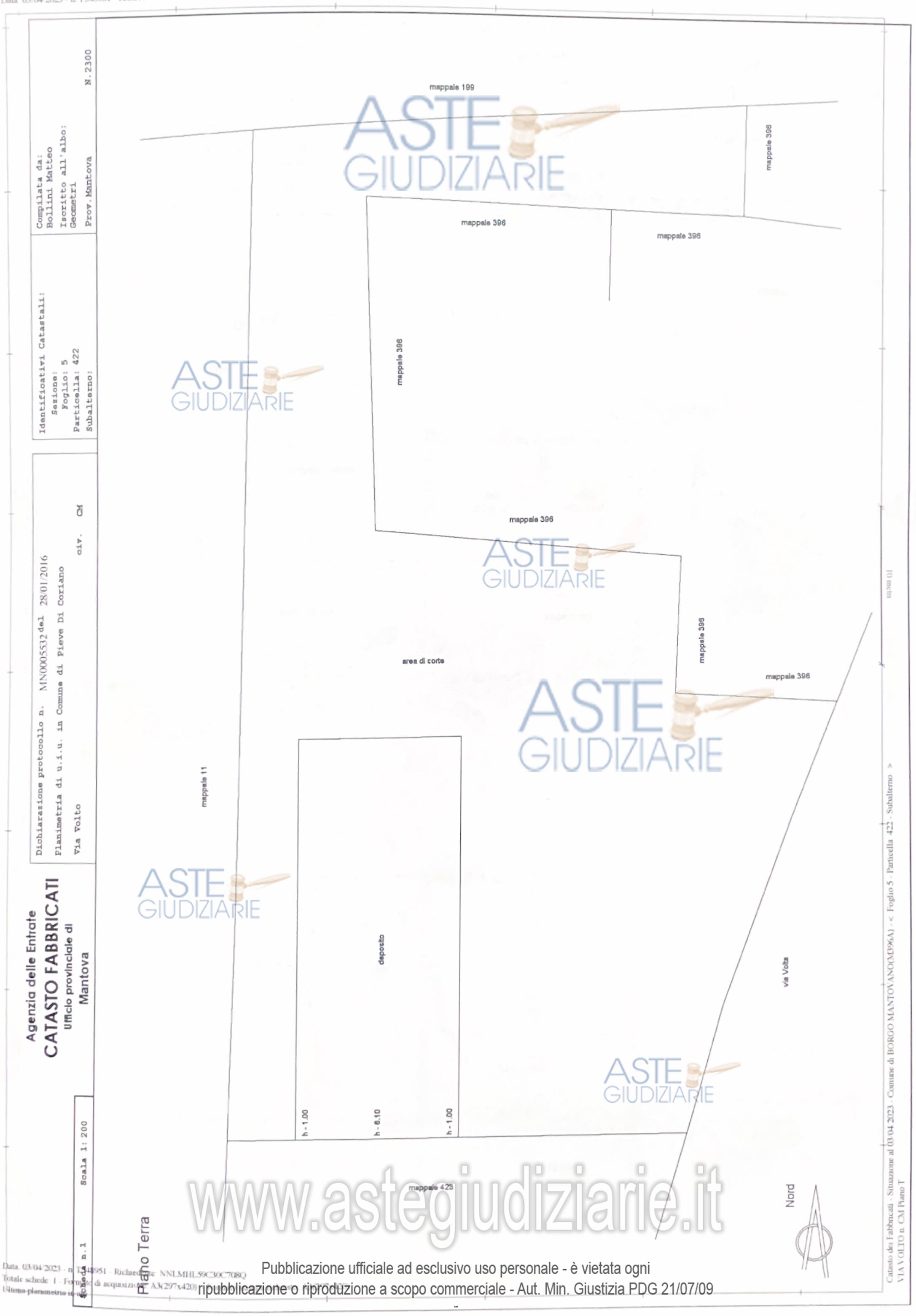 Planimetria del bene