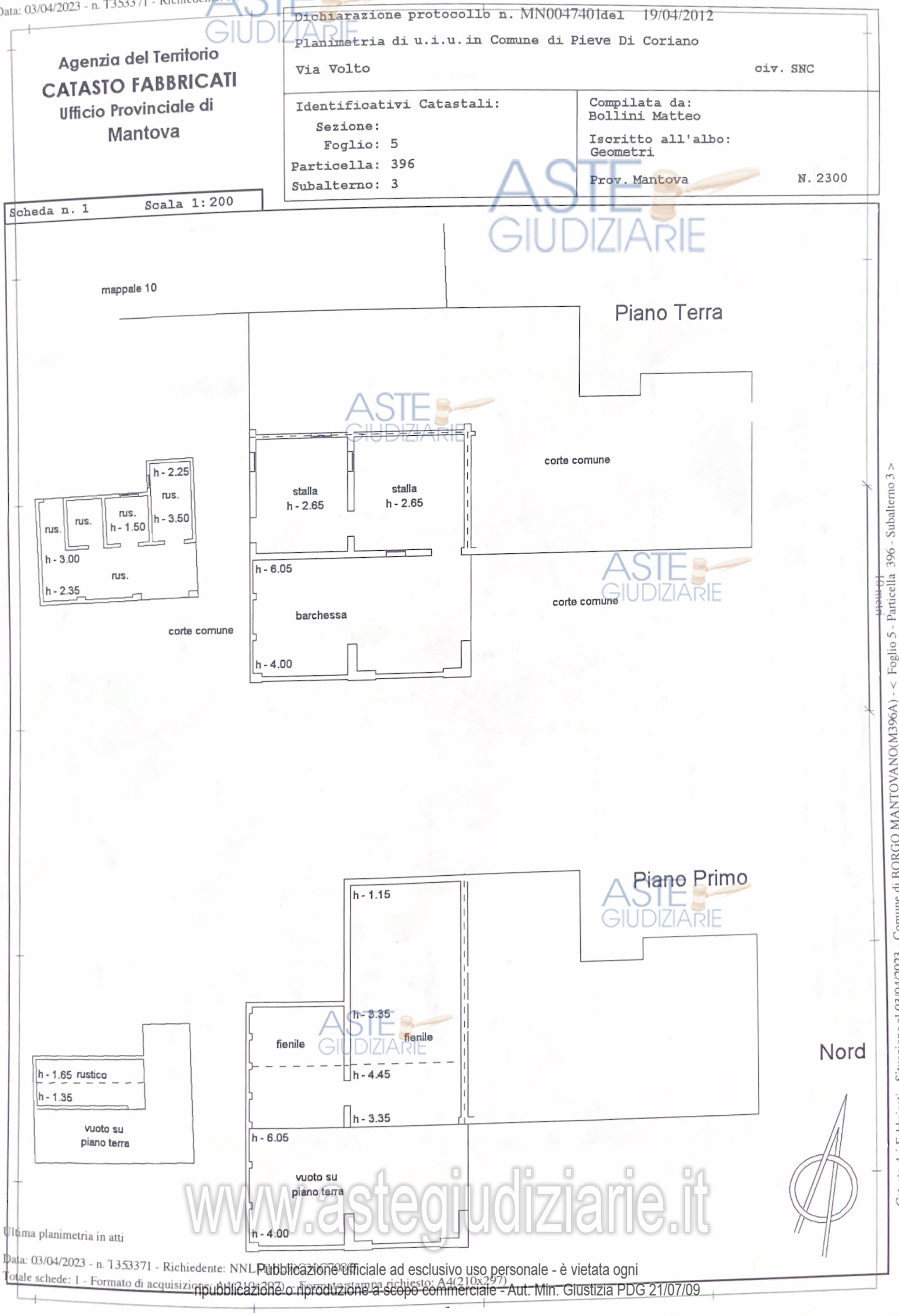 Planimetria del bene