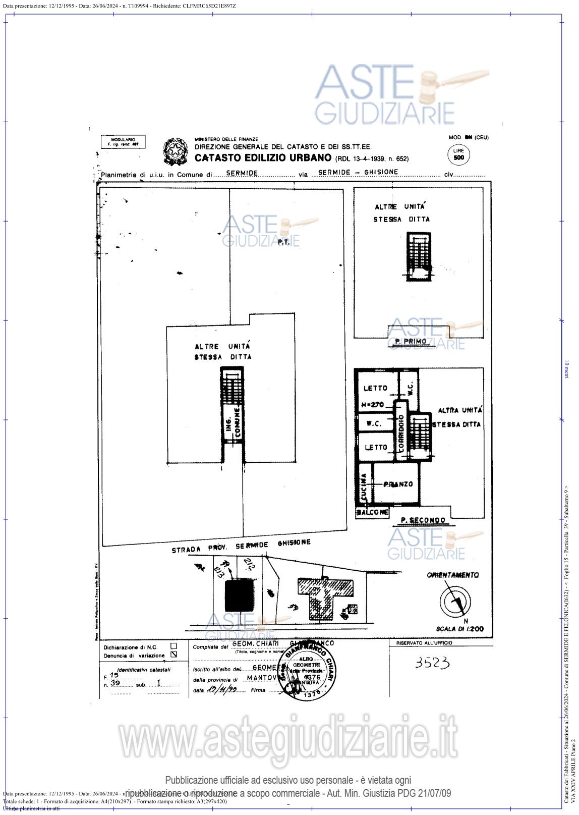 Planimetria del bene