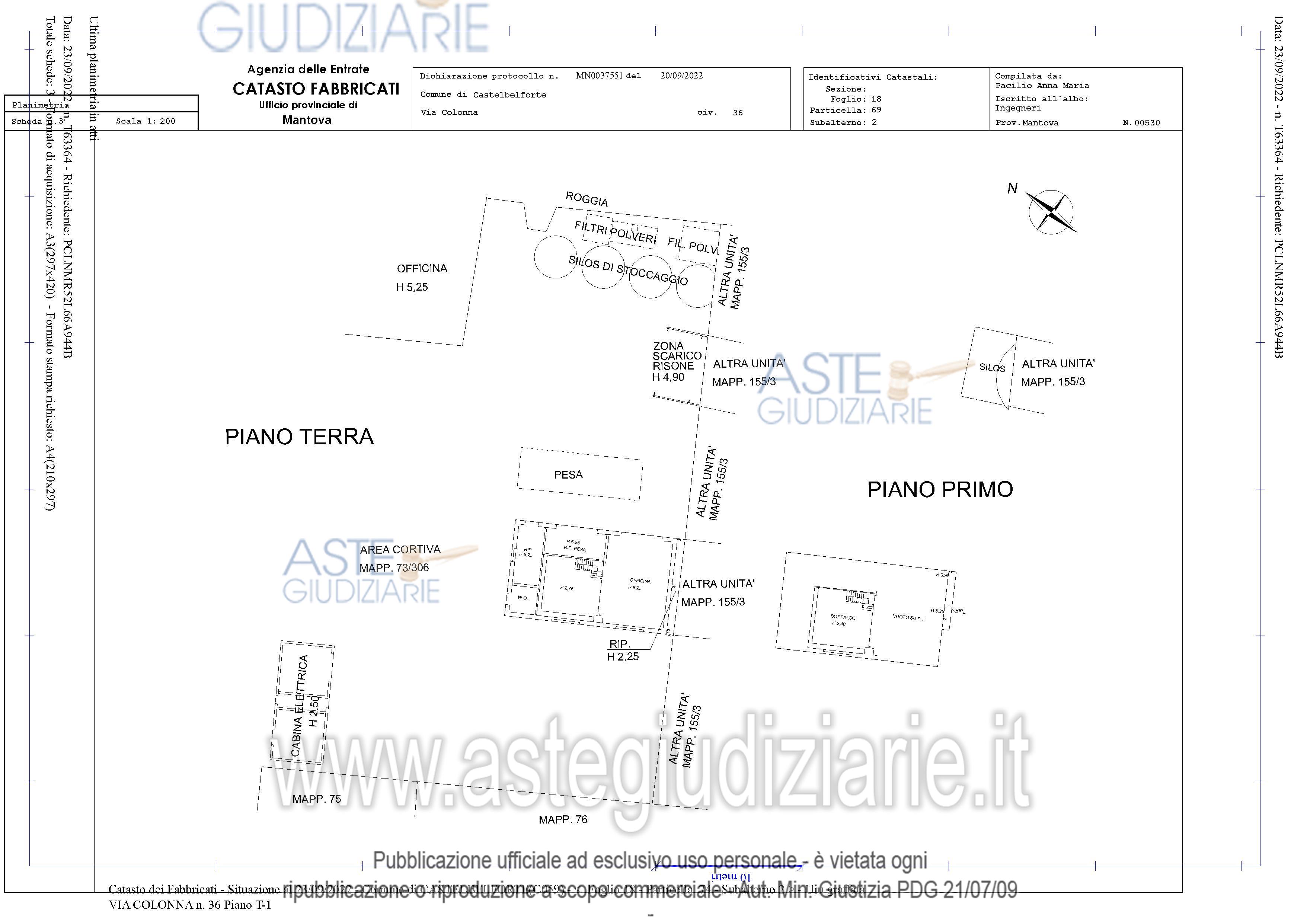 Planimetria del bene