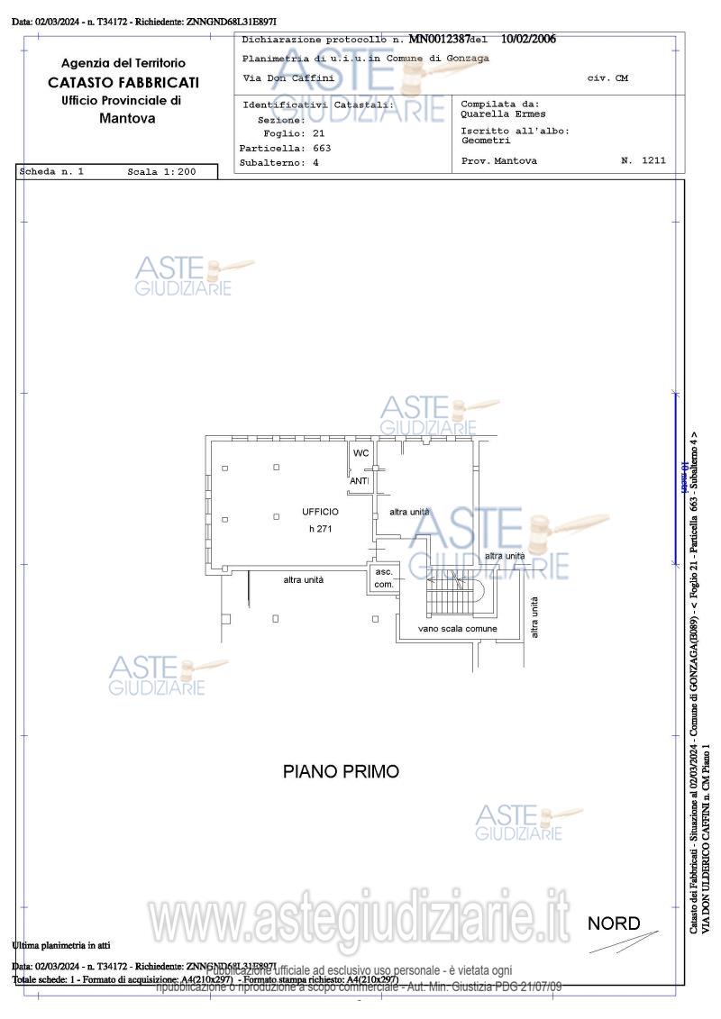 Planimetria del bene