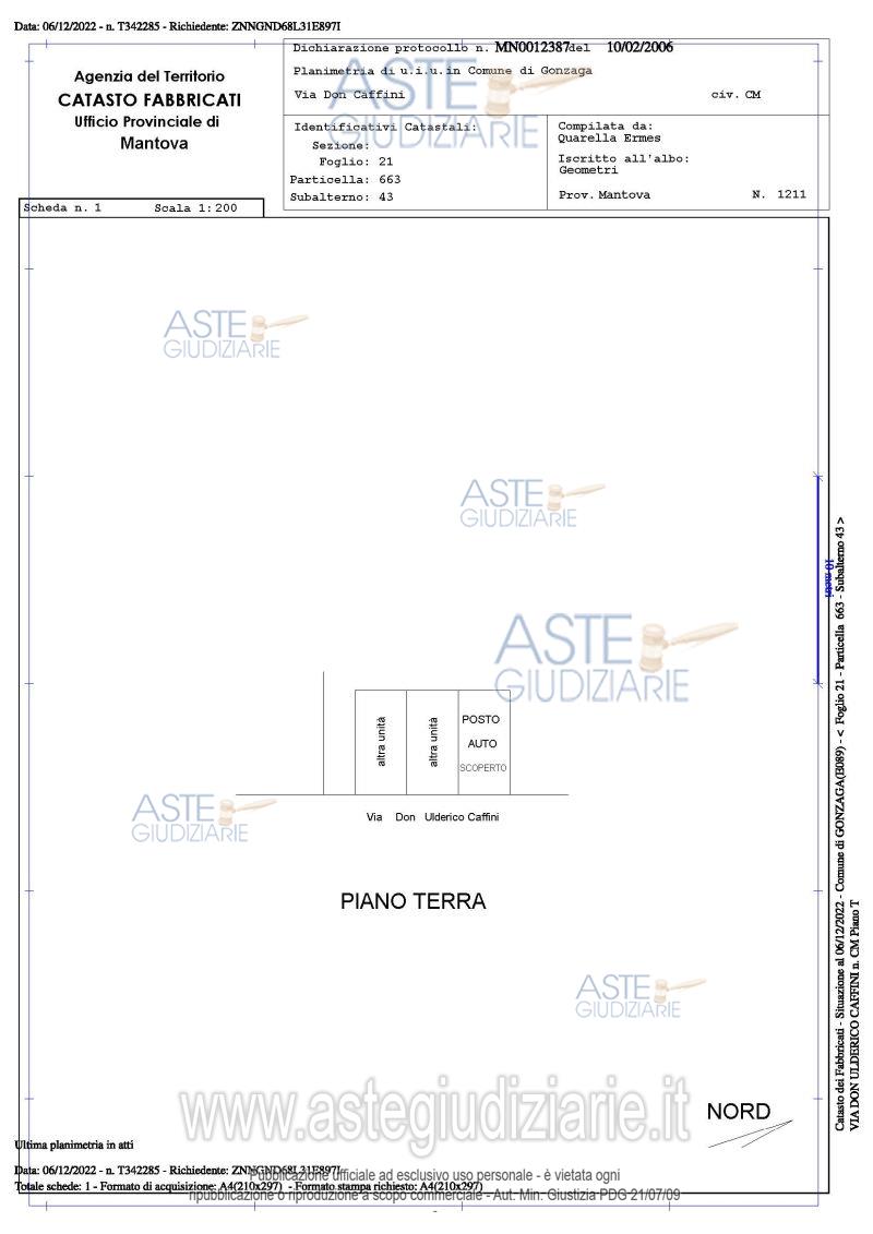 Planimetria del bene