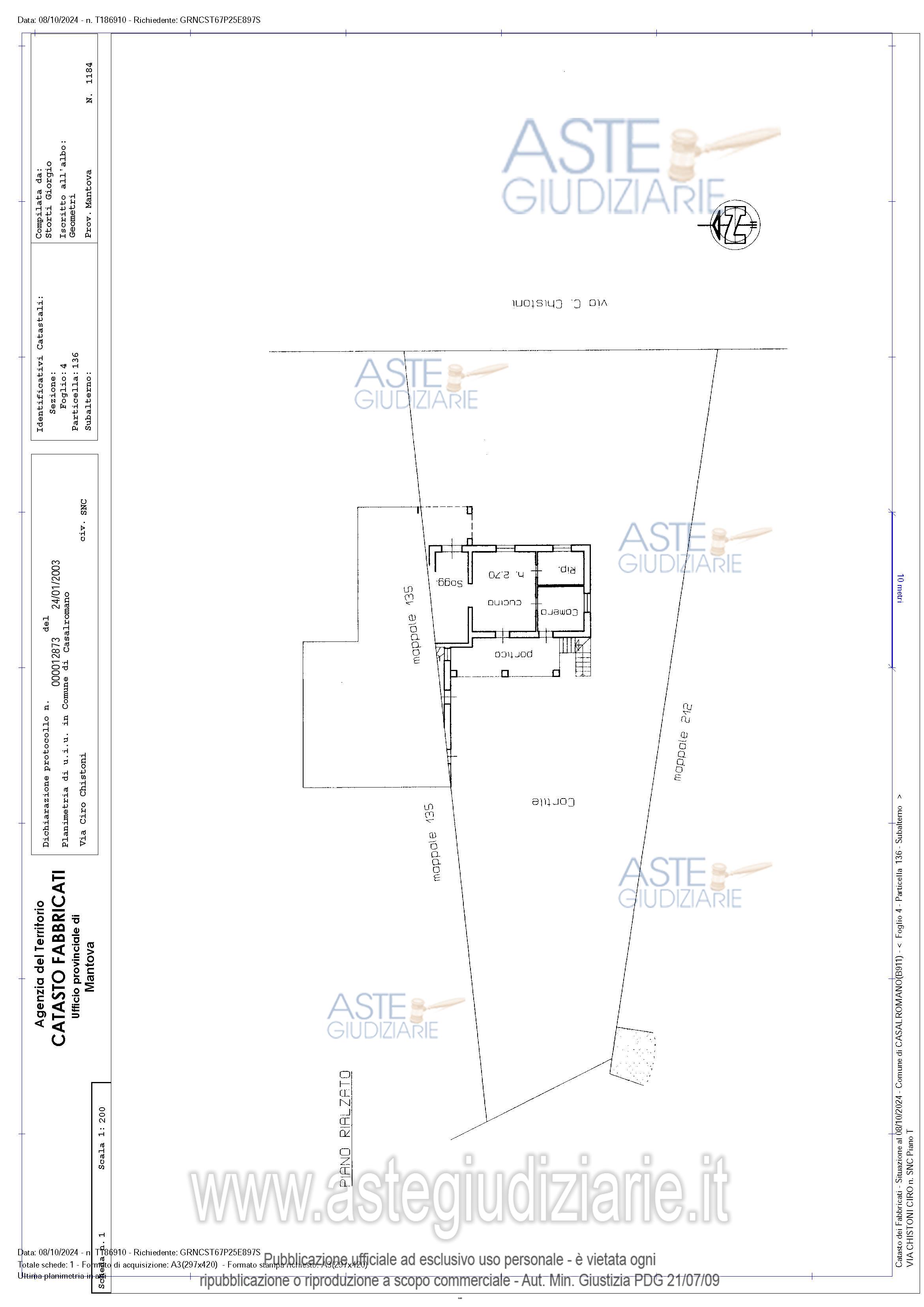 Planimetria del bene